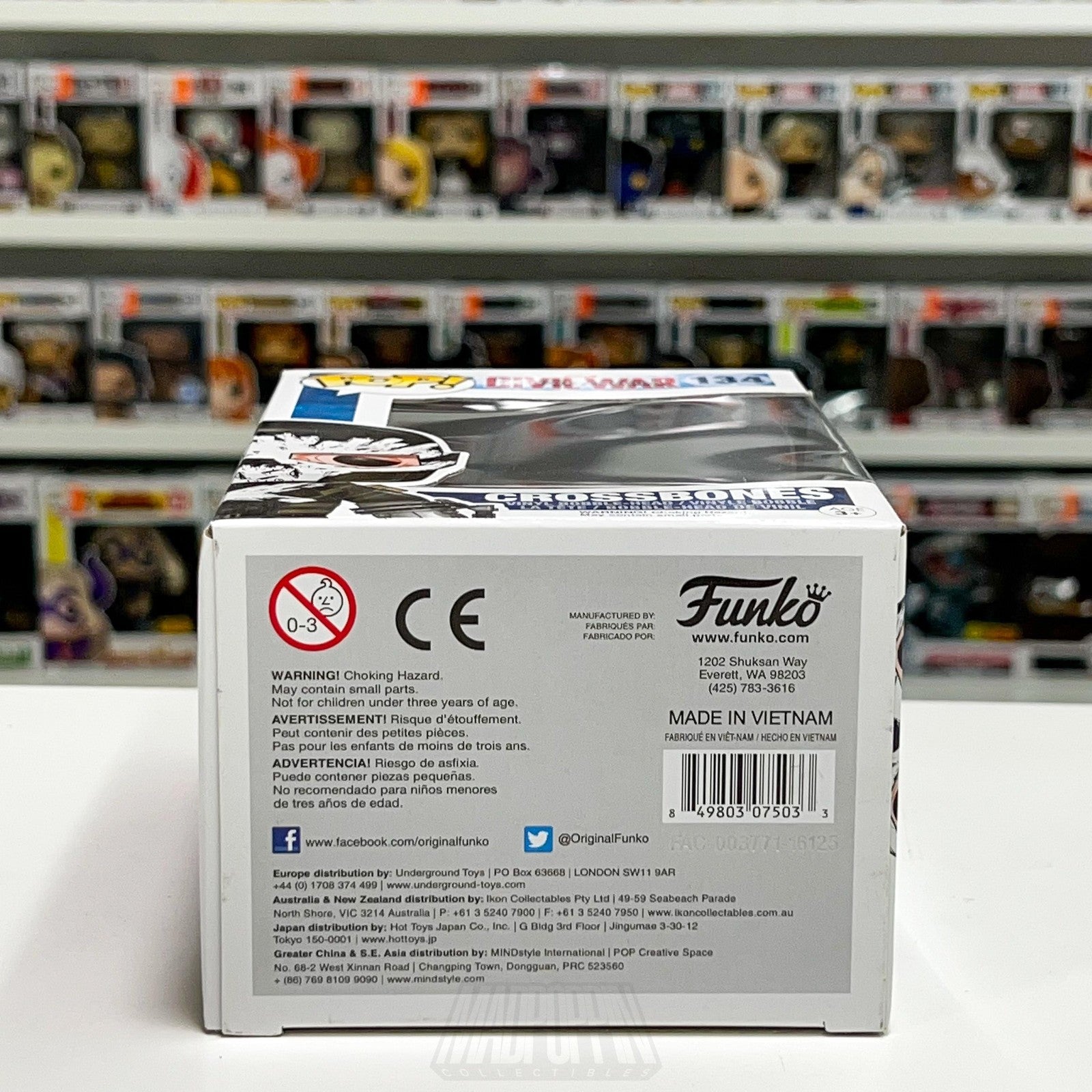 Funko Pop Marvel Captain America Civil War Crossbones 134 Vinyl Bobble-Head Toy