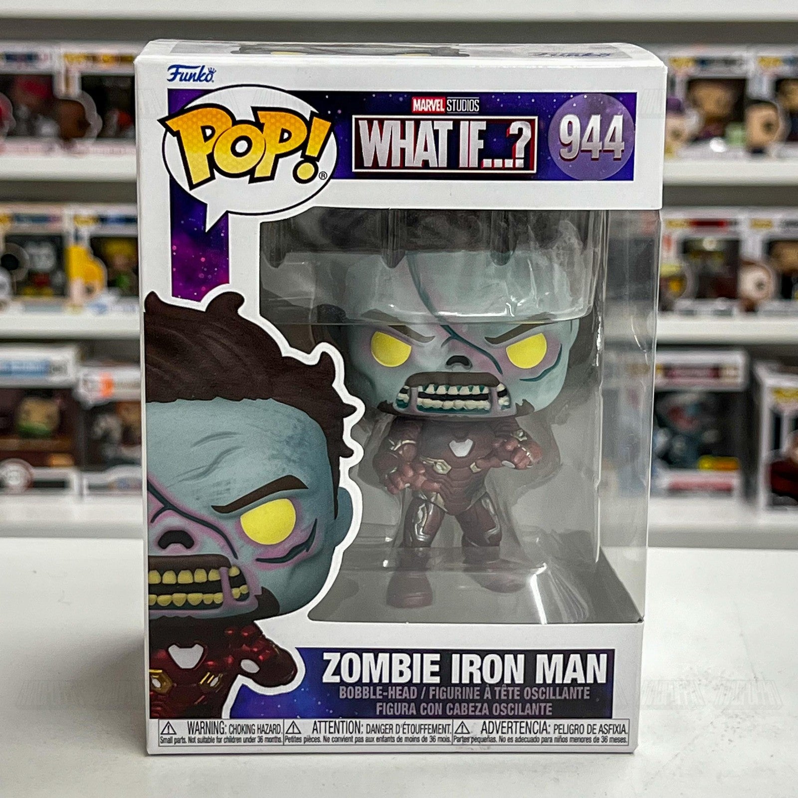 Funko Pop Marvel Studios What If Zombie Iron Man #944 Bobble-Head Vinyl Figure
