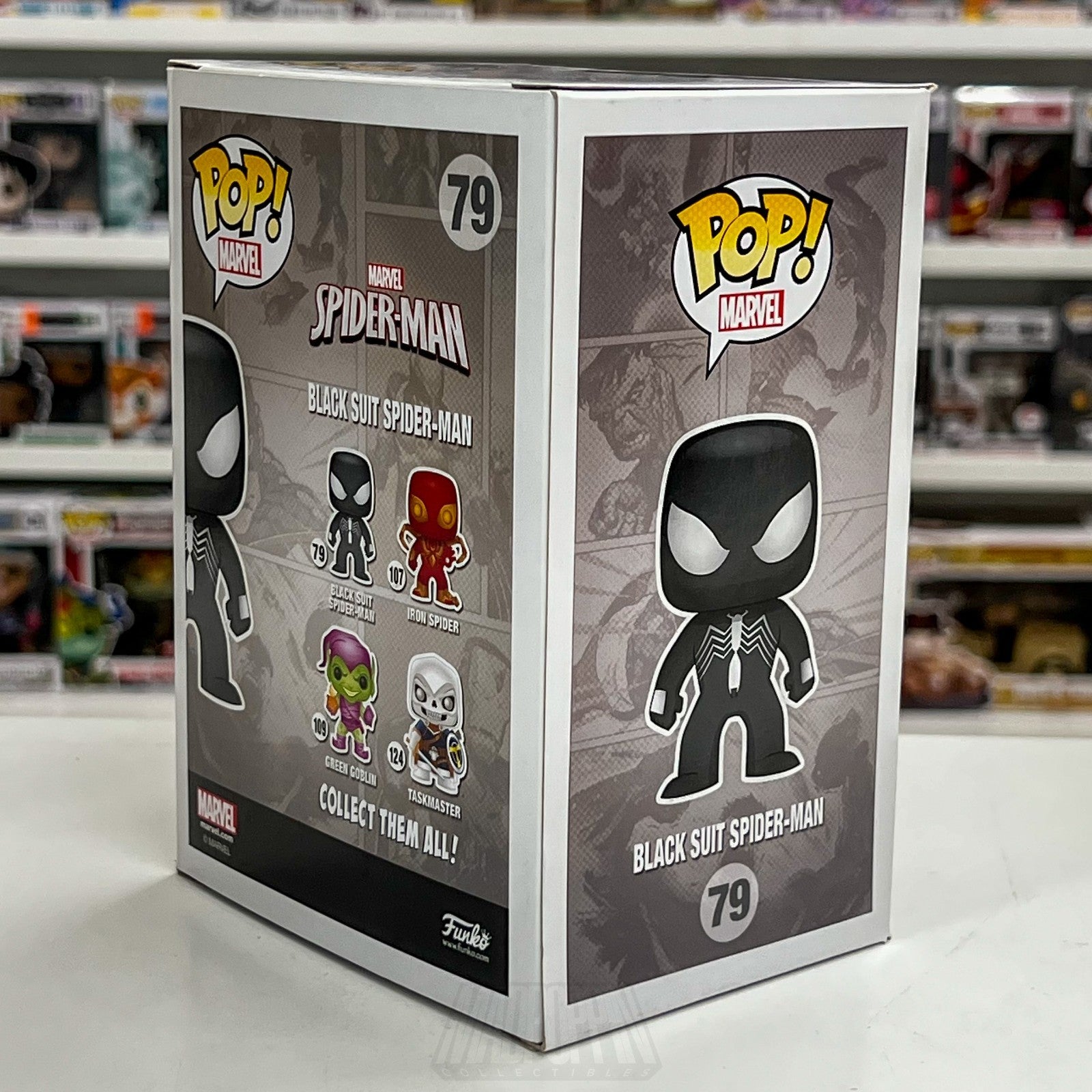 Funko Pop Marvel Black Suit SpiderMan Glow Walgreens 79 Secret Wars Toy Figure5