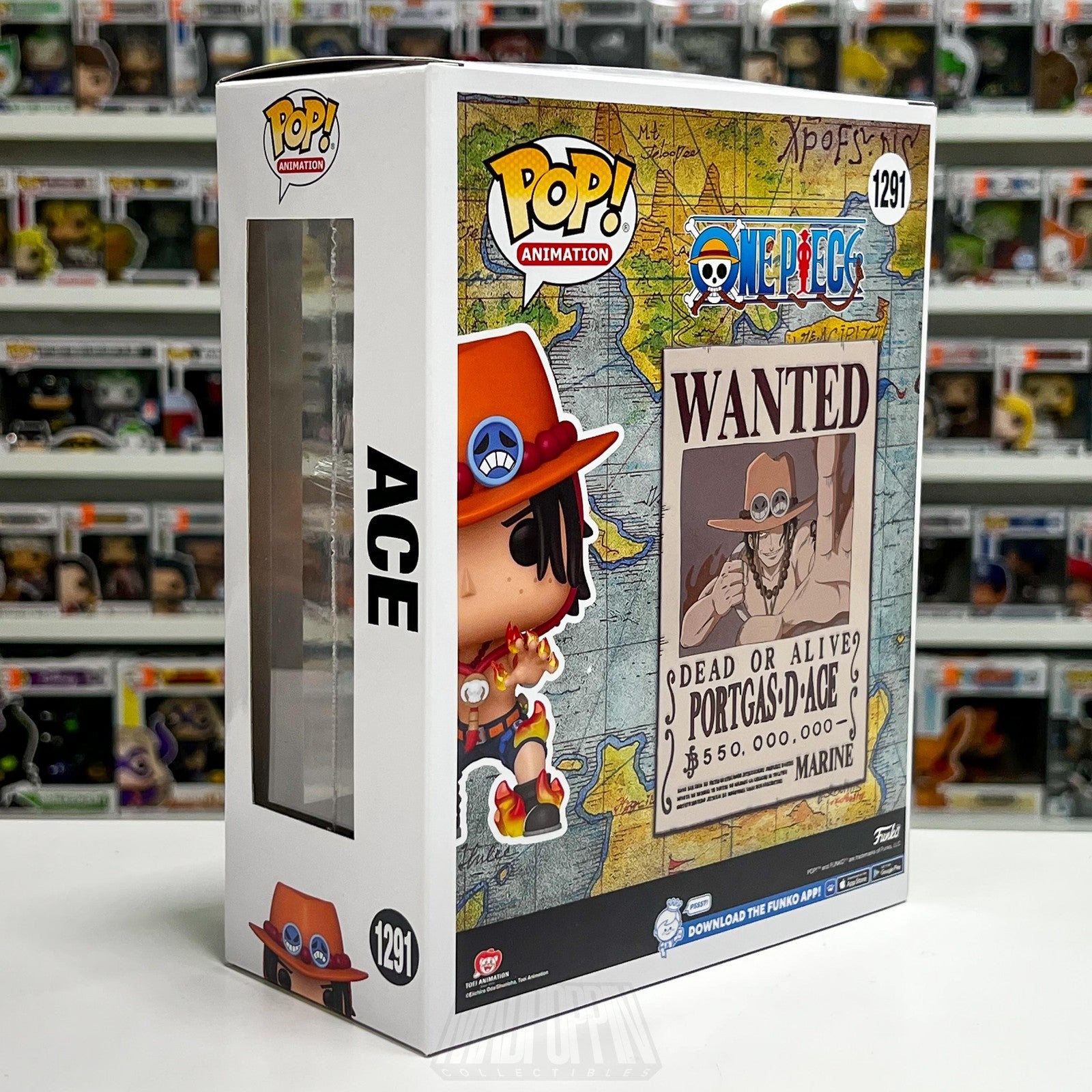 Funko Pop One Piece Anime Portgas D. Ace 1291 Hot Topic Exclusive Vinyl Figure