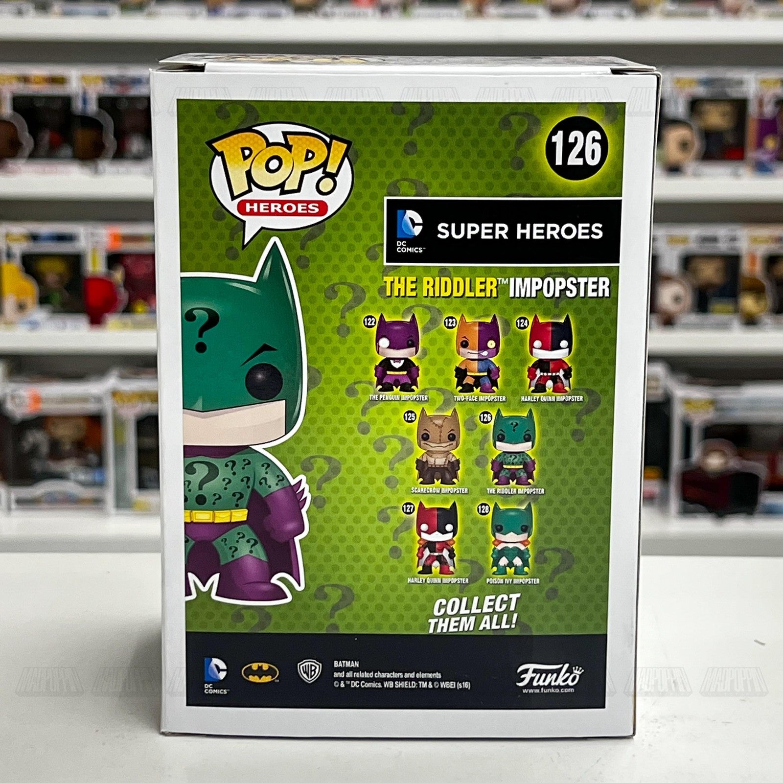 Funko Pop DC Super Heroes The Riddler Impopster 126 Vinyl Figure New in Box