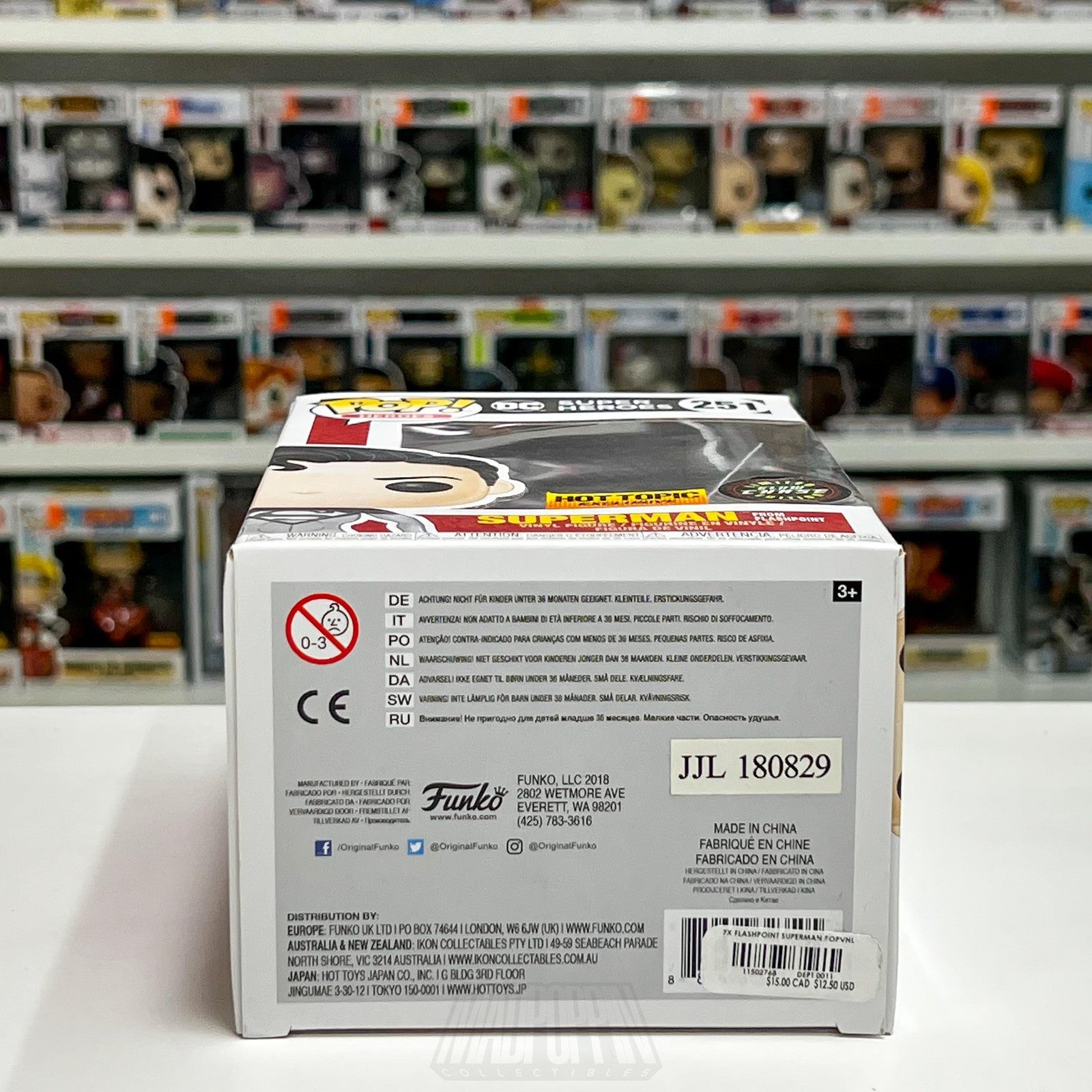 Funko Pop DC Super Heroes 251 Superman Flashpoint Hot Topic Chase Glow Toy NIB
