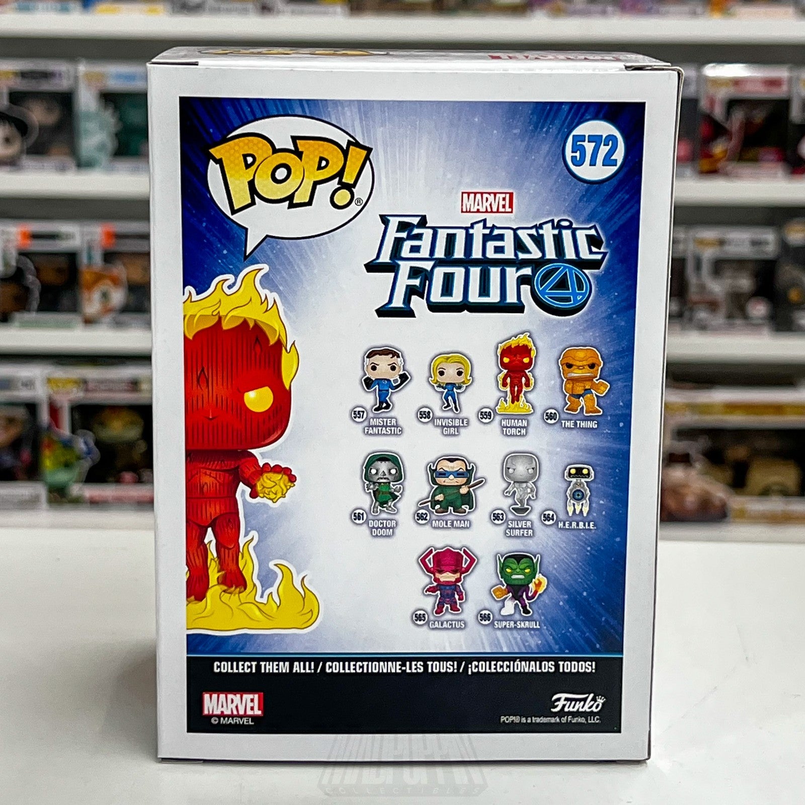 Funko Pop Marvel Collector Corps Fantastic Four Human Torch Glow 572 Toy Figure4