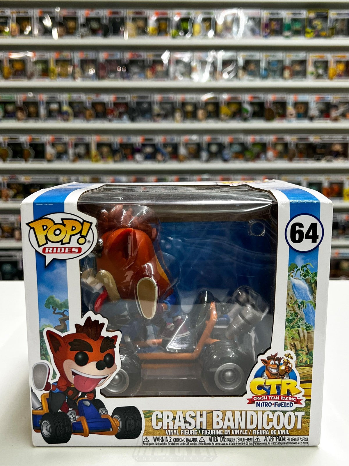 Funko Pop Rides Crash Bandicoot CTR Nitro-Fueled 64 Vinyl Figure Kart Video Game