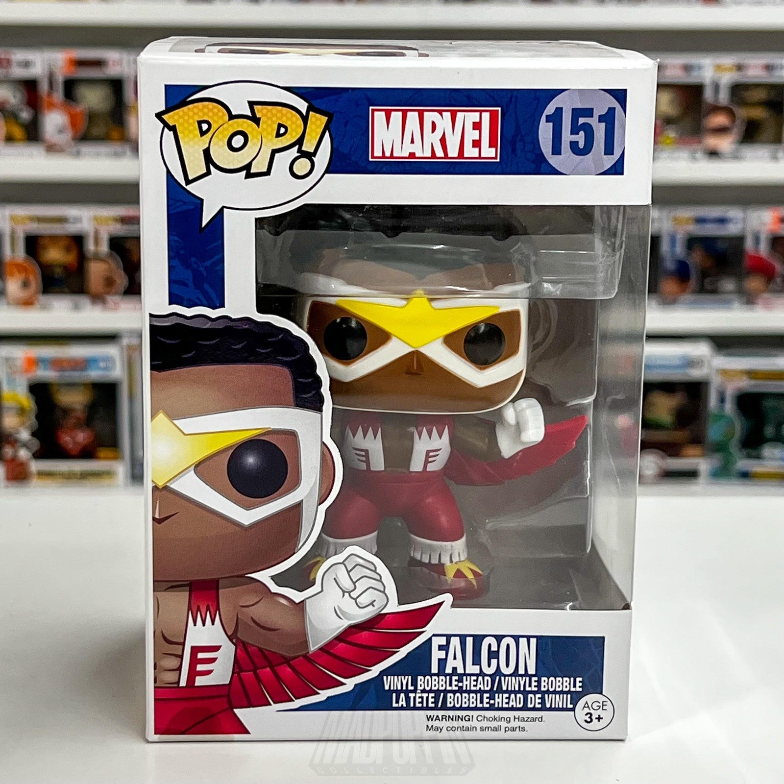 Funko Pop Marvel Falcon 151 Vinyl Bobble-Head Figure Box Sam Wilson Avengers Toy