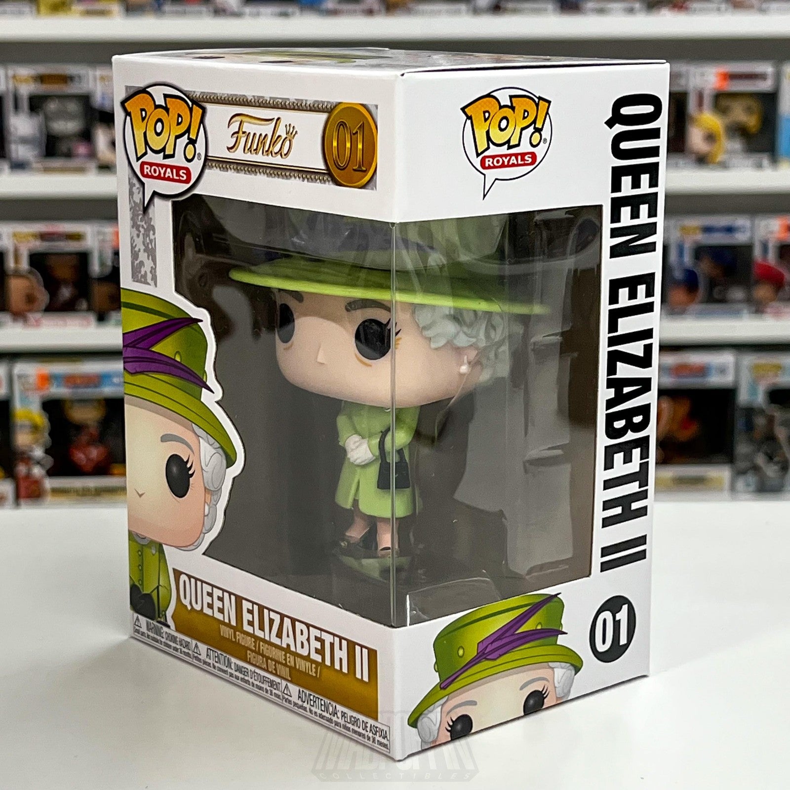 Funko Pop The Royal Wedding Queen Elizabeth II Green Dress 01 UK Figure Toy Mint