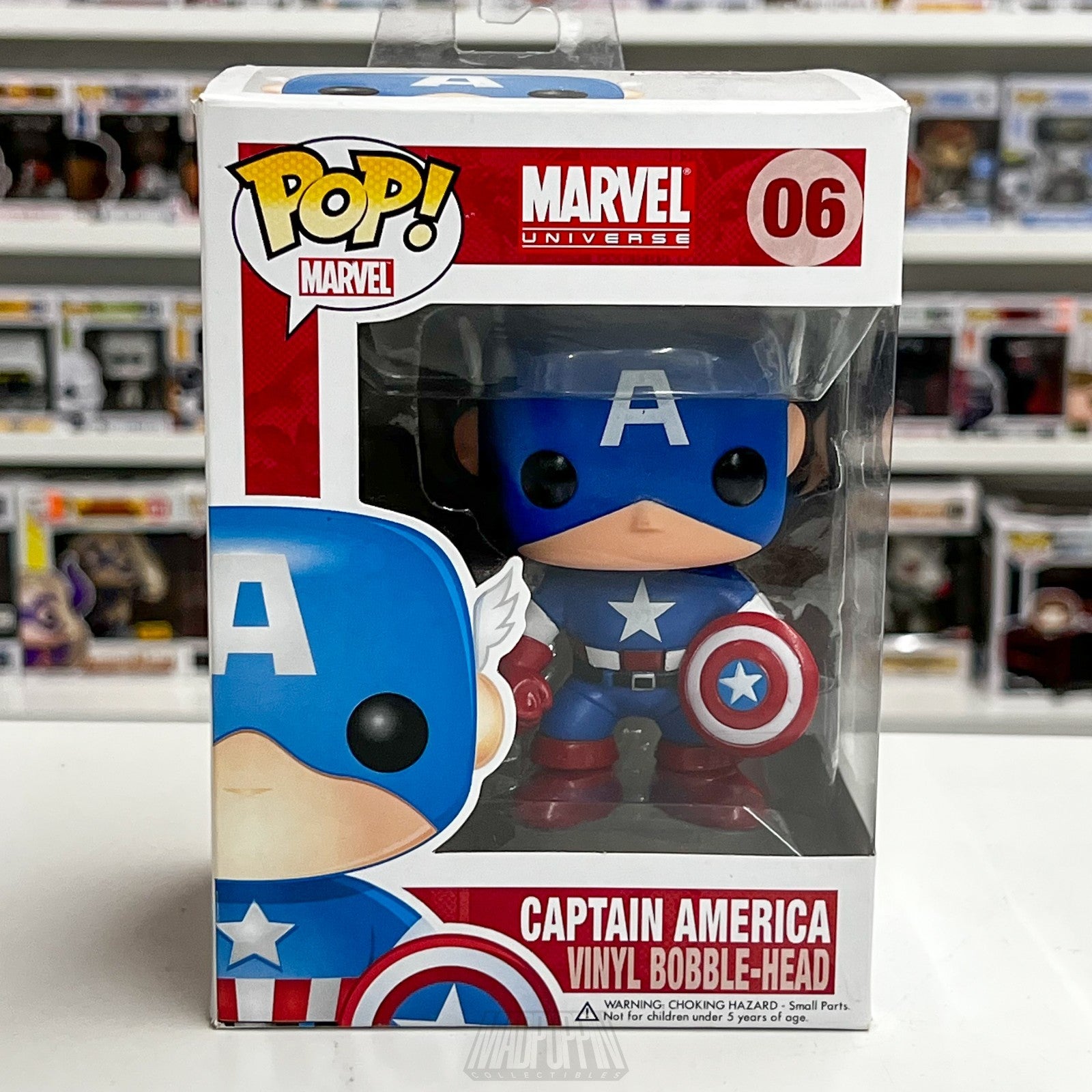 Funko Pop Marvel Universe Captain America Bobblehead 06 Original Hang Tag 2011
