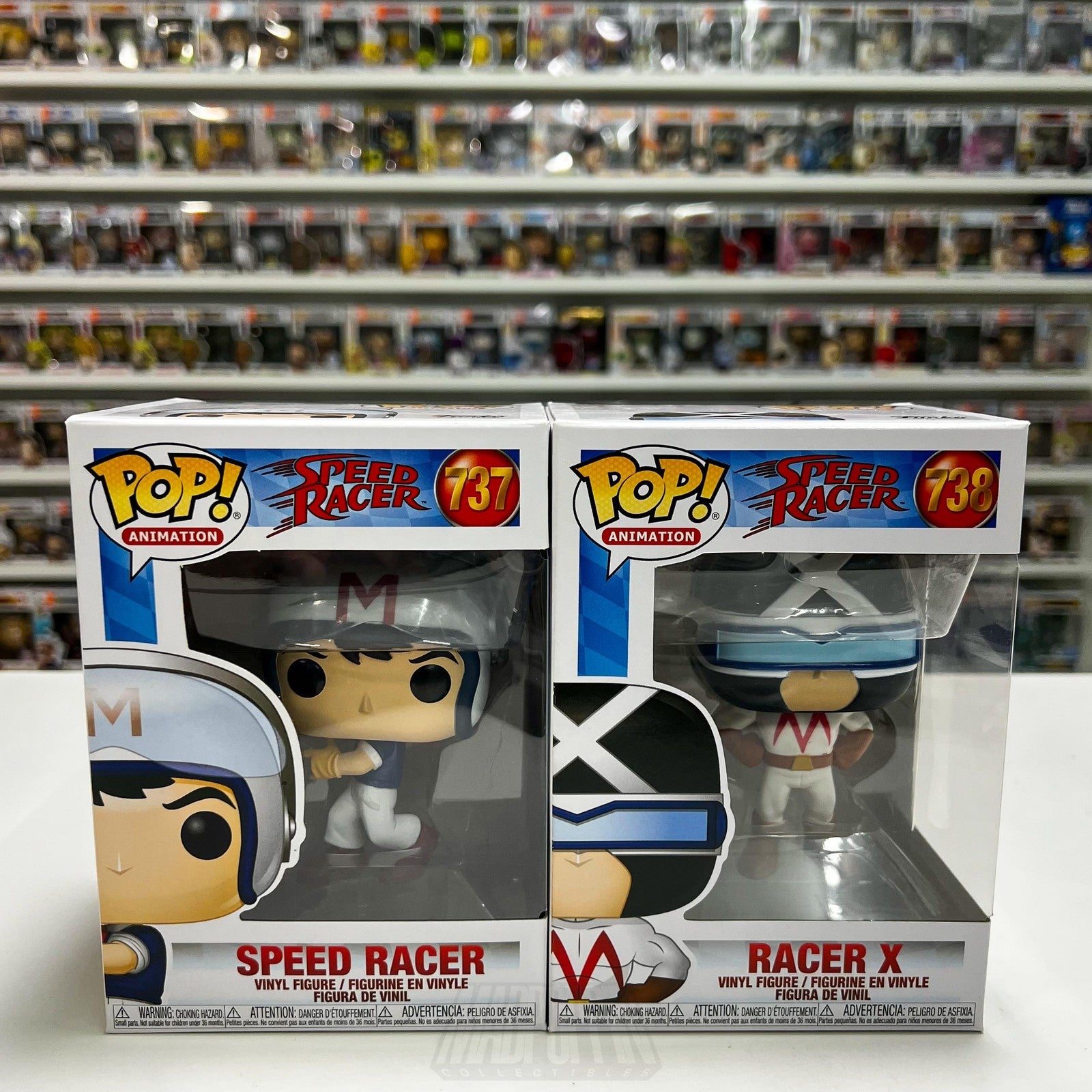 Funko Pop Animation Speed Racer & Racer X  737 738 Set BobbleHead Toy Anime NIB