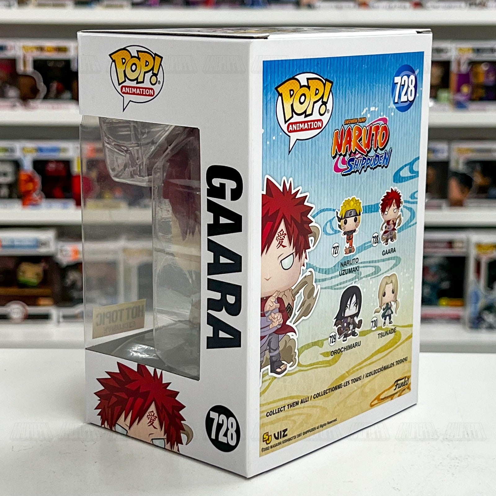 Funko Pop Animation Naruto Shippuden Gaara Metallic 728 Hot Topic Vinyl Figure