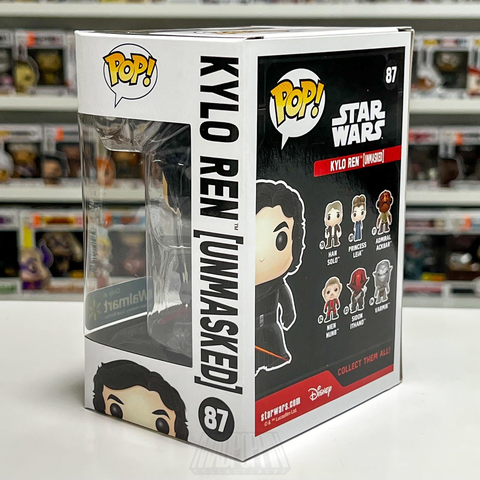 Funko Pop Star Wars Kylo Ren 87 Unmasked Walmart Exclusive Bobble-Head Figure