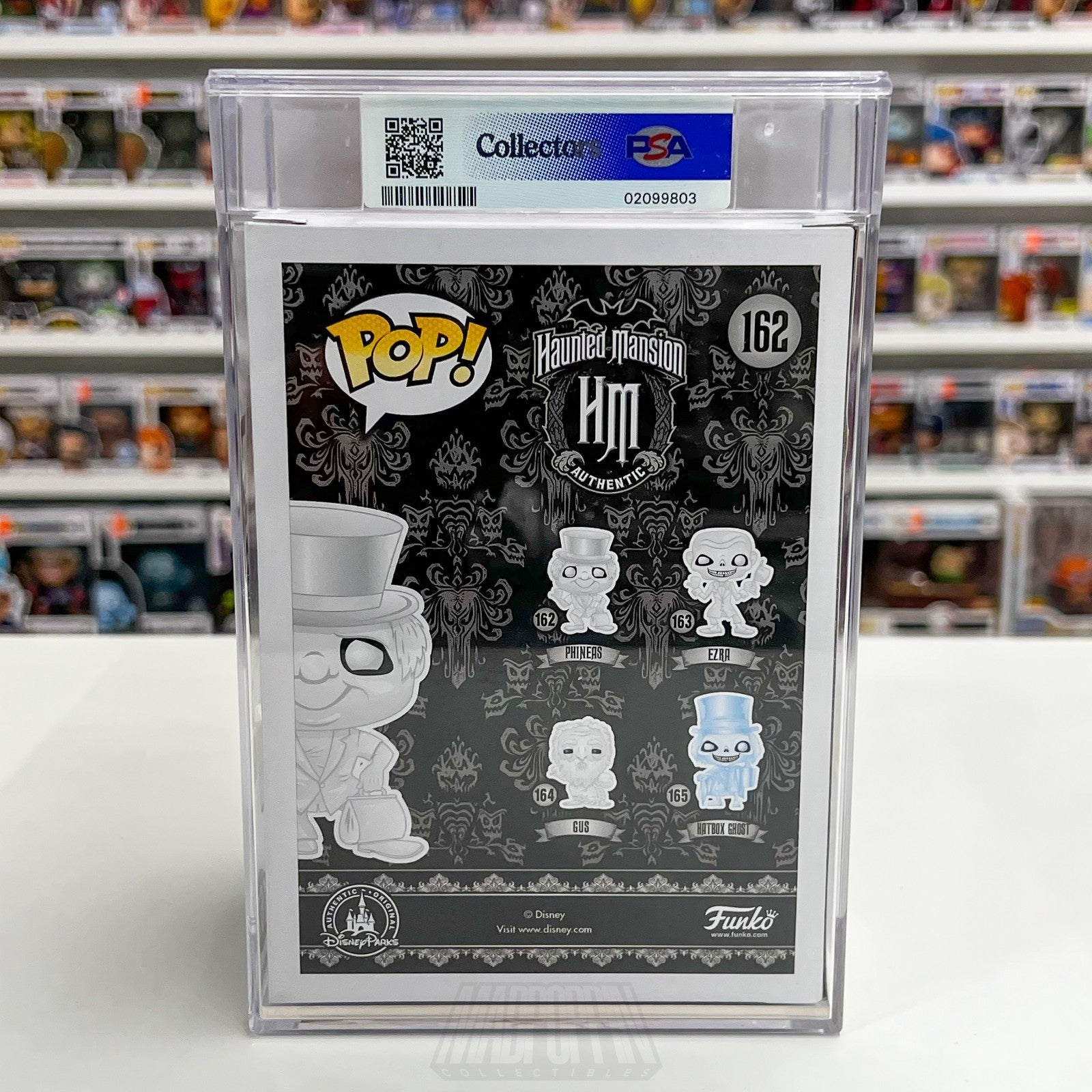 Funko Pop Disney The Haunted Mansion Phineas Glow SDCC 1000 PCS 162 PSA Graded 93