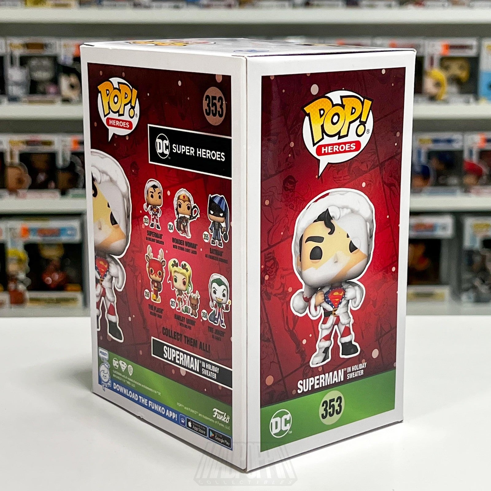 Funko Pop Heroes DC Superman In Holiday Sweater DIY #353 Vinyl Figure Exclusive