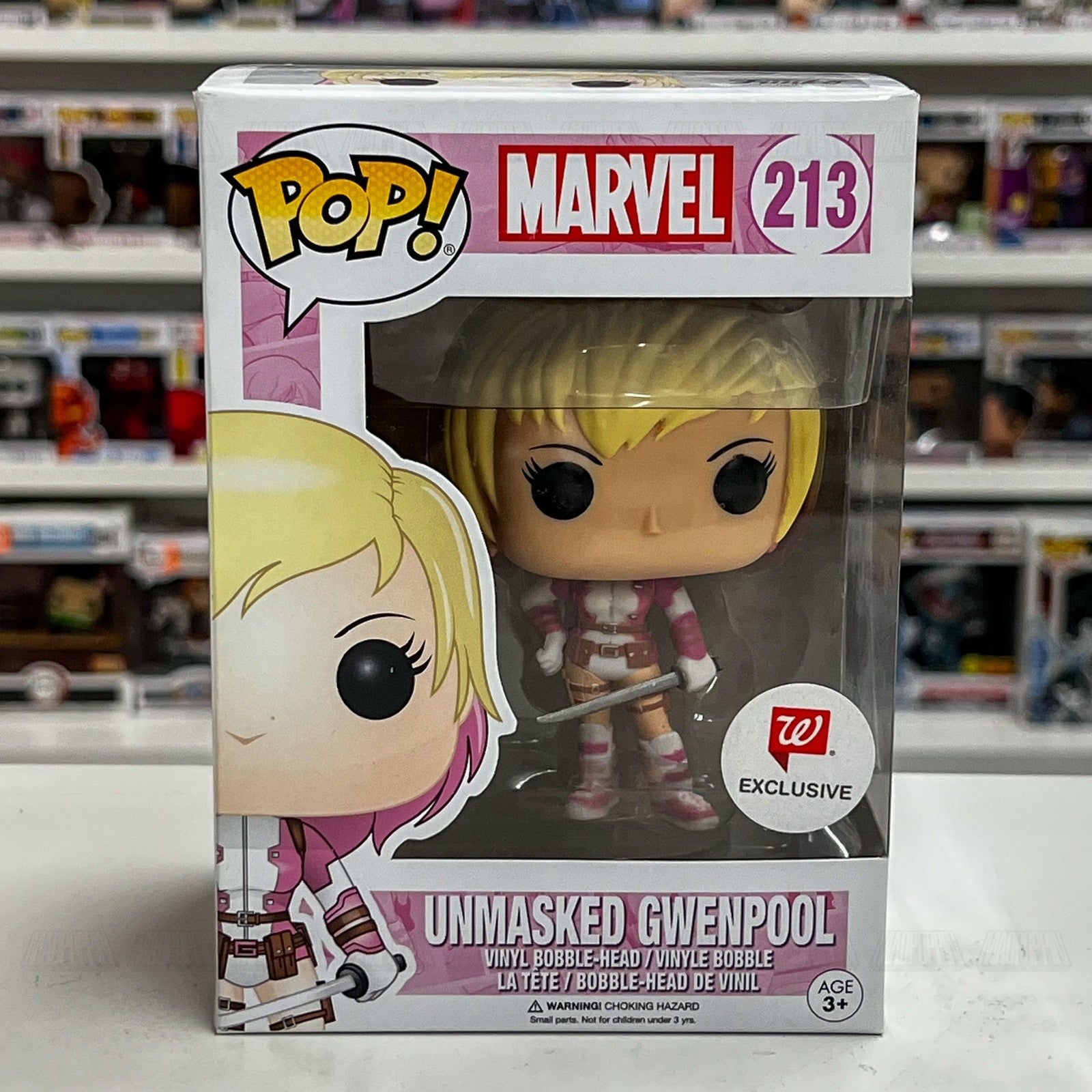 Funko Pop Marvel Unmasked Gwenpool 213 Walgreens Exclusive Vinyl Bobblehead