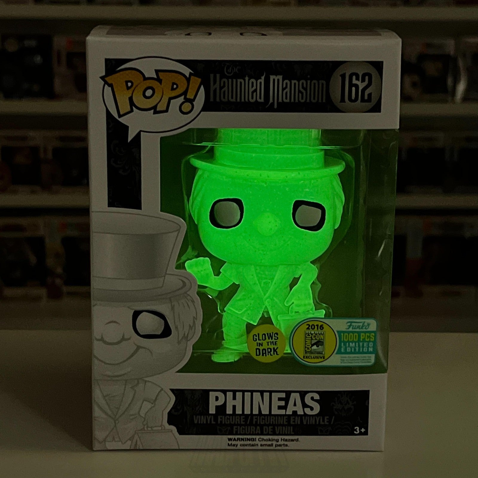 Funko Pop Disney Haunted Mansion Phineas #162 Glow in the Dark LE 1000