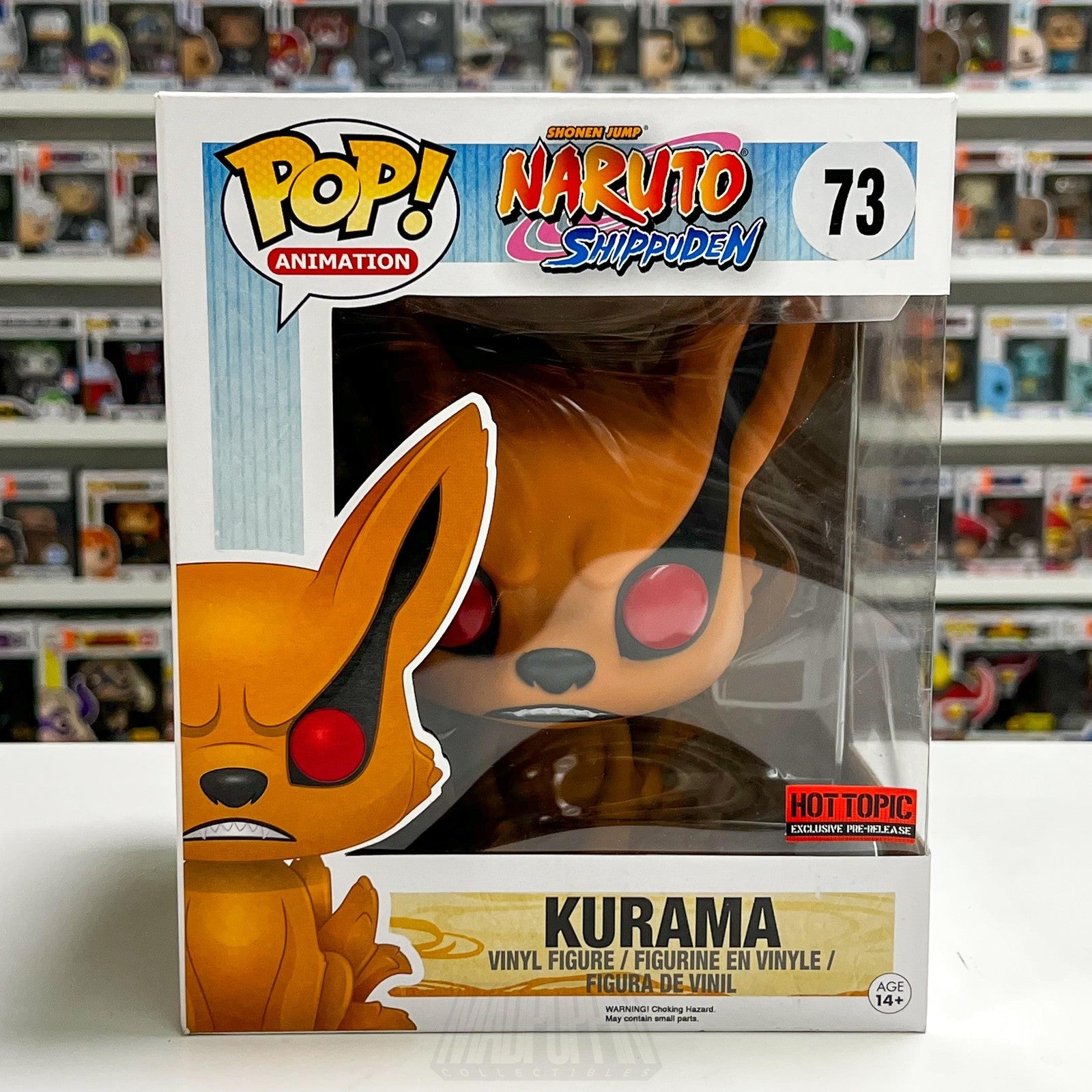 Funko Pop Naruto Shippuden Kurama 73 Hot Topic Pre Release Anime w/ Protector