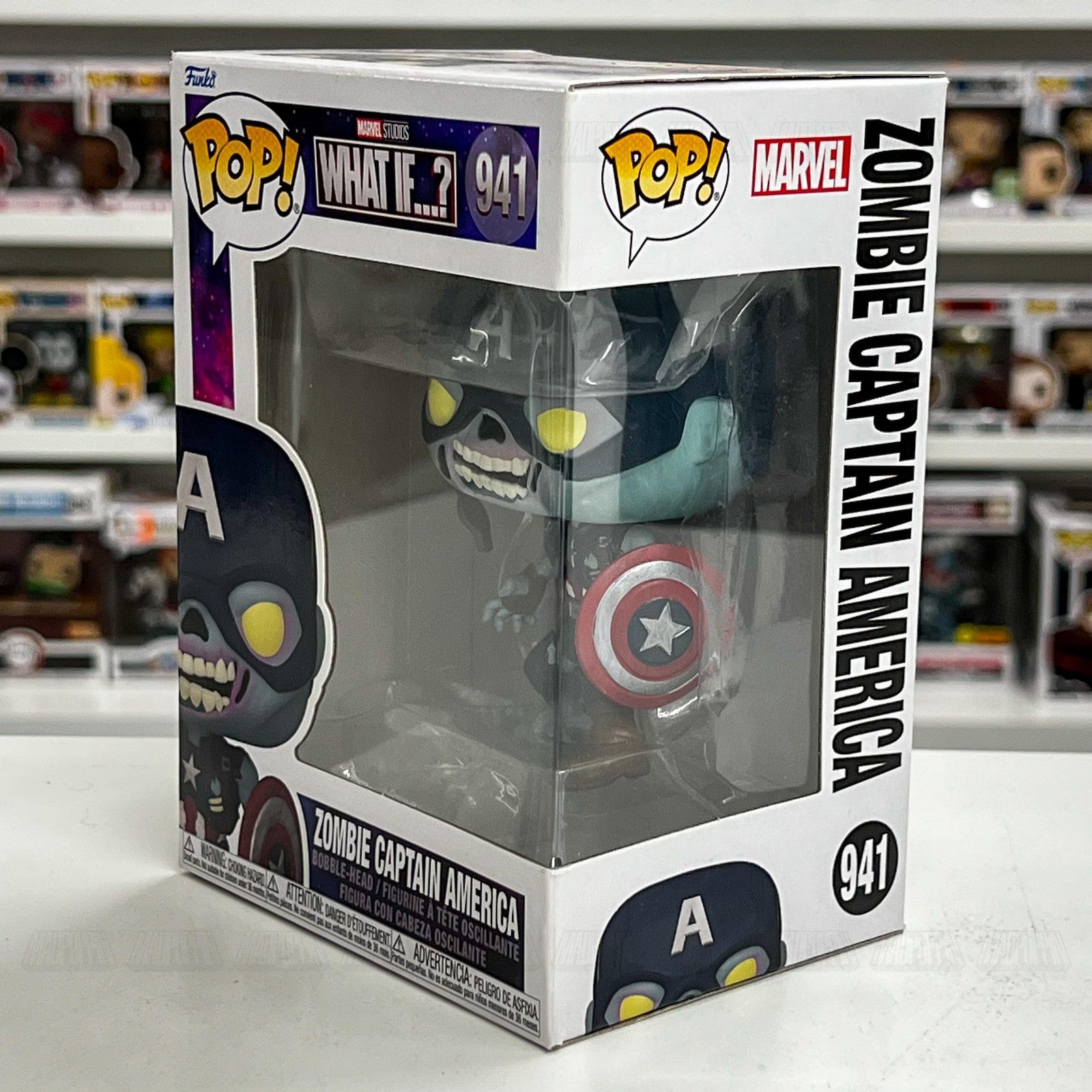 Funko Pop Marvel What If Zombie Captain America 941 Bobblehead Vinyl New Figure