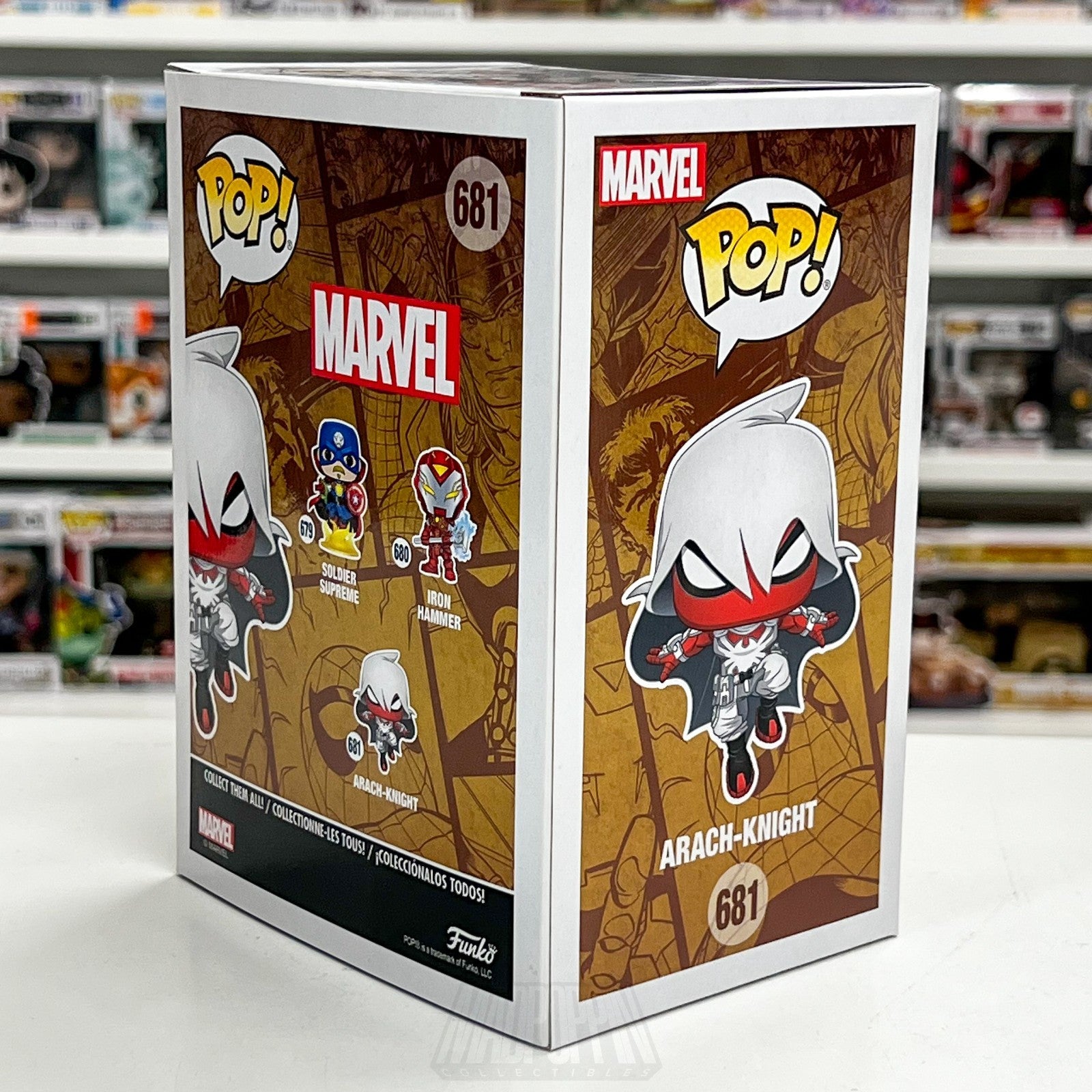 Funko Pop Marvel Infinity Warps ArachKnight Glow Walgreens 681 Toy Vinyl Figure5