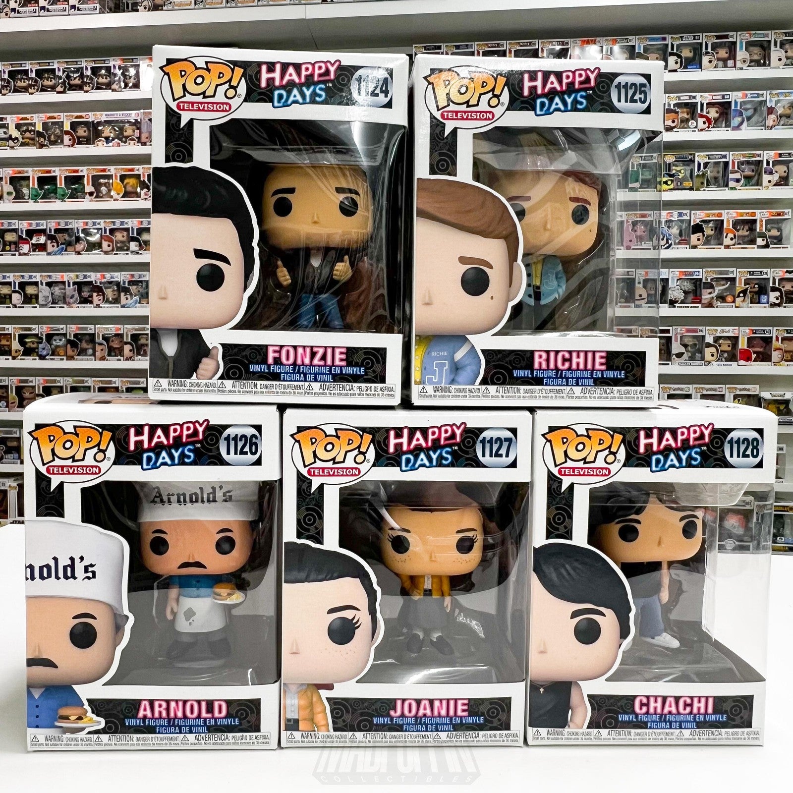 Funko Pop Television Happy Days Set of 5 Fonzie Richie Arnold Joanie Chachi TV