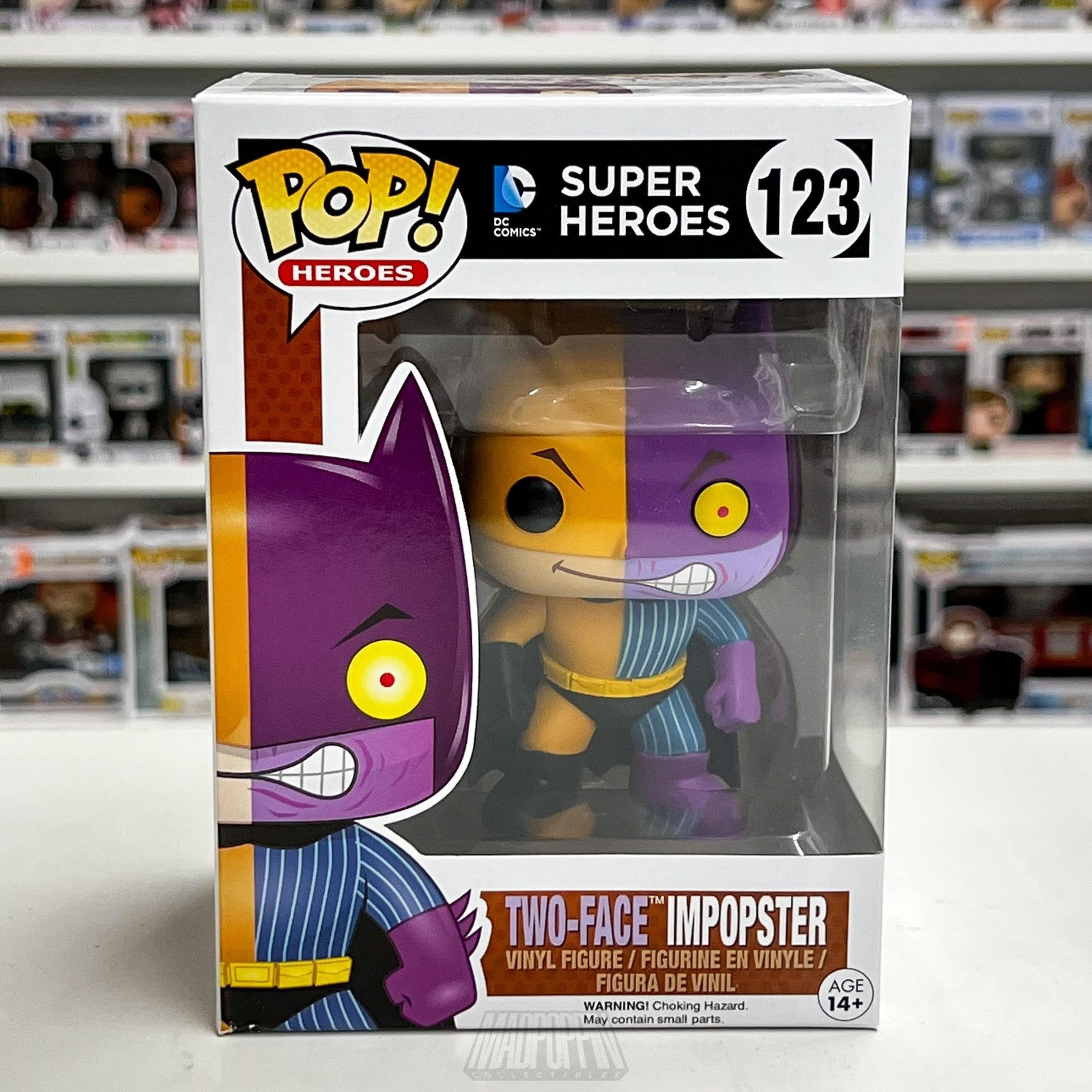 Funko Pop Heroes Two-Face Impopster 123 DC Comics Vinyl Figure Batman Villain