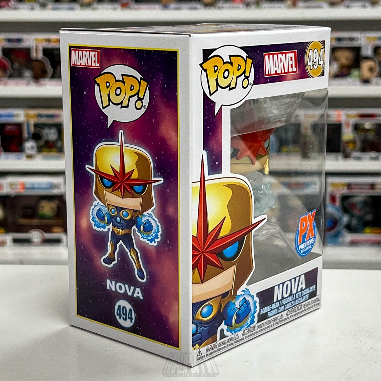 Funko Pop Marvel Nova PX Previews Exclusive #494 Vinyl Figure Bobble-Head New