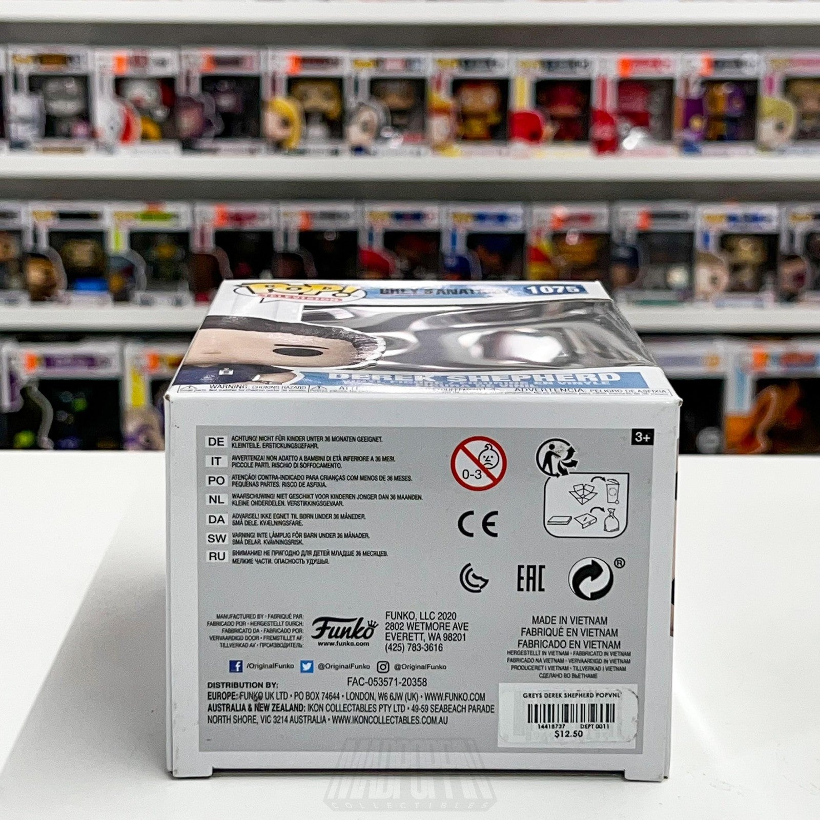 Funko Pop Television Grey's Anatomy Derek Shepherd 1075 Vinyl Figure Doctor NIB7