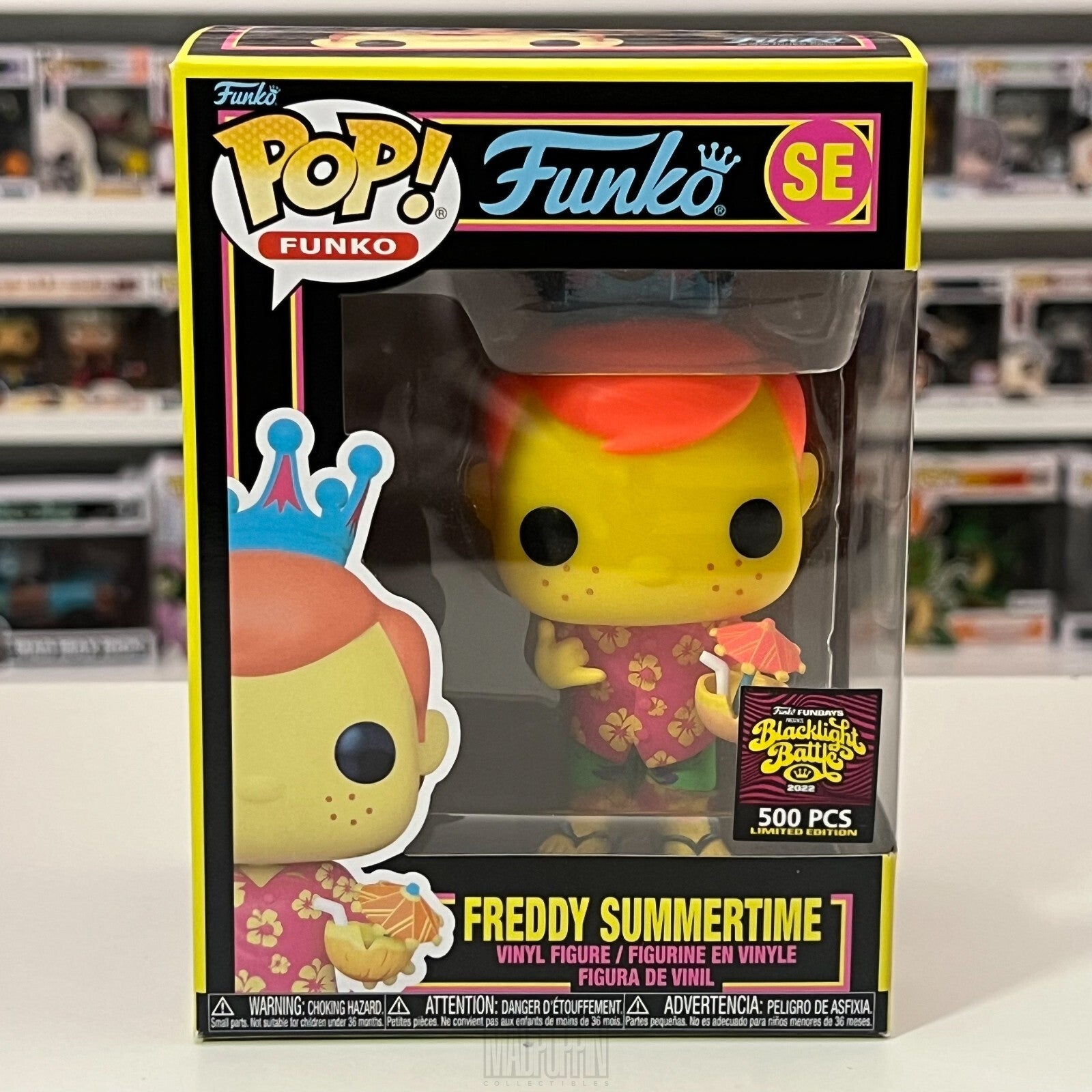 Funko Pop Freddy Summertime Fundays Blacklight Battle 2022 LE 500 Piec