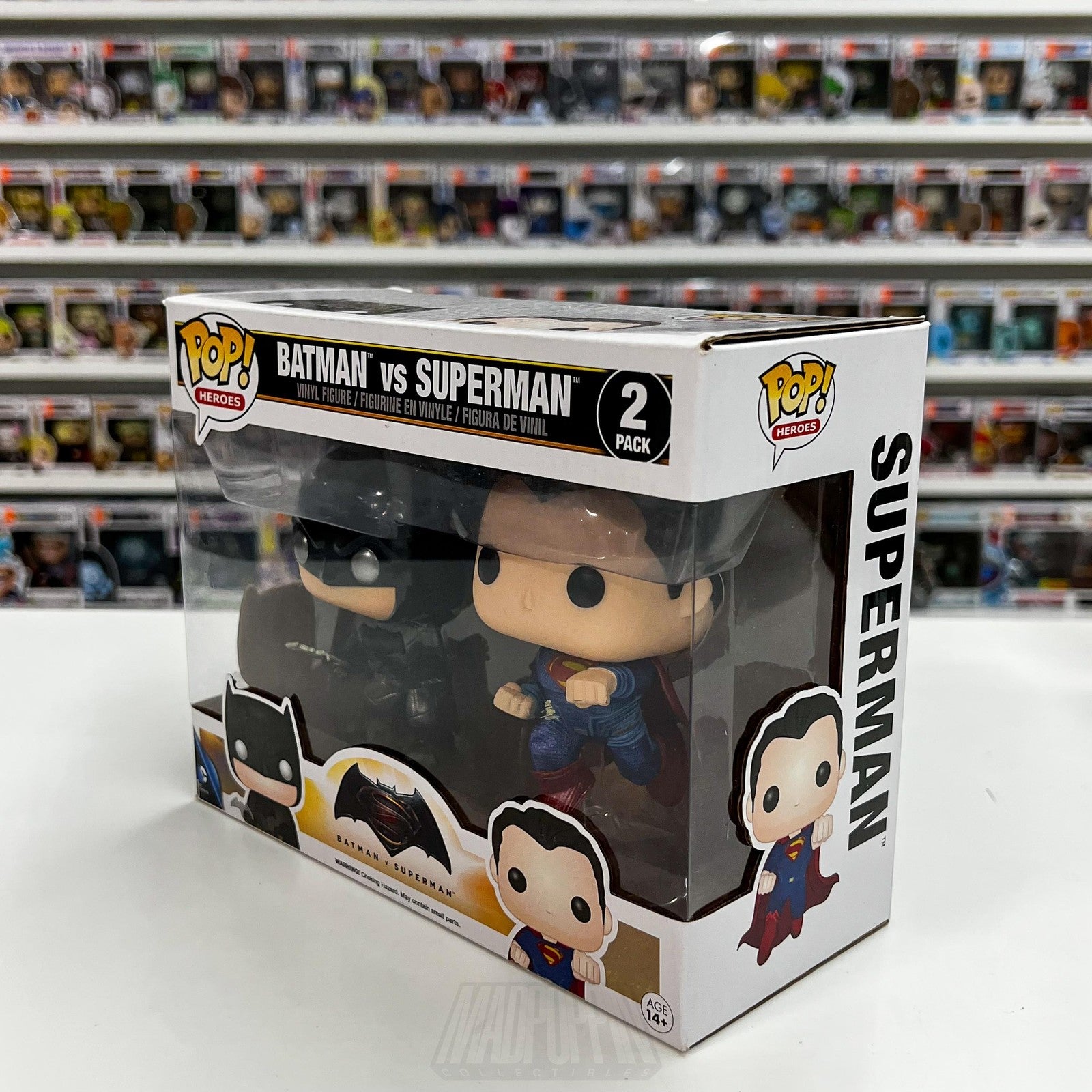 Funko Pop DC Heroes Batman Superman Metallic Dawn of Justice 2 Pack Toy Figures
