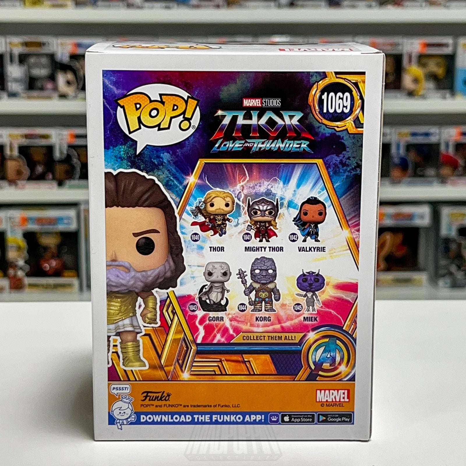 Funko Pop Marvel Thor Love and Thunder Zeus God 1069 BobbleHead Vinyl Figure Toy