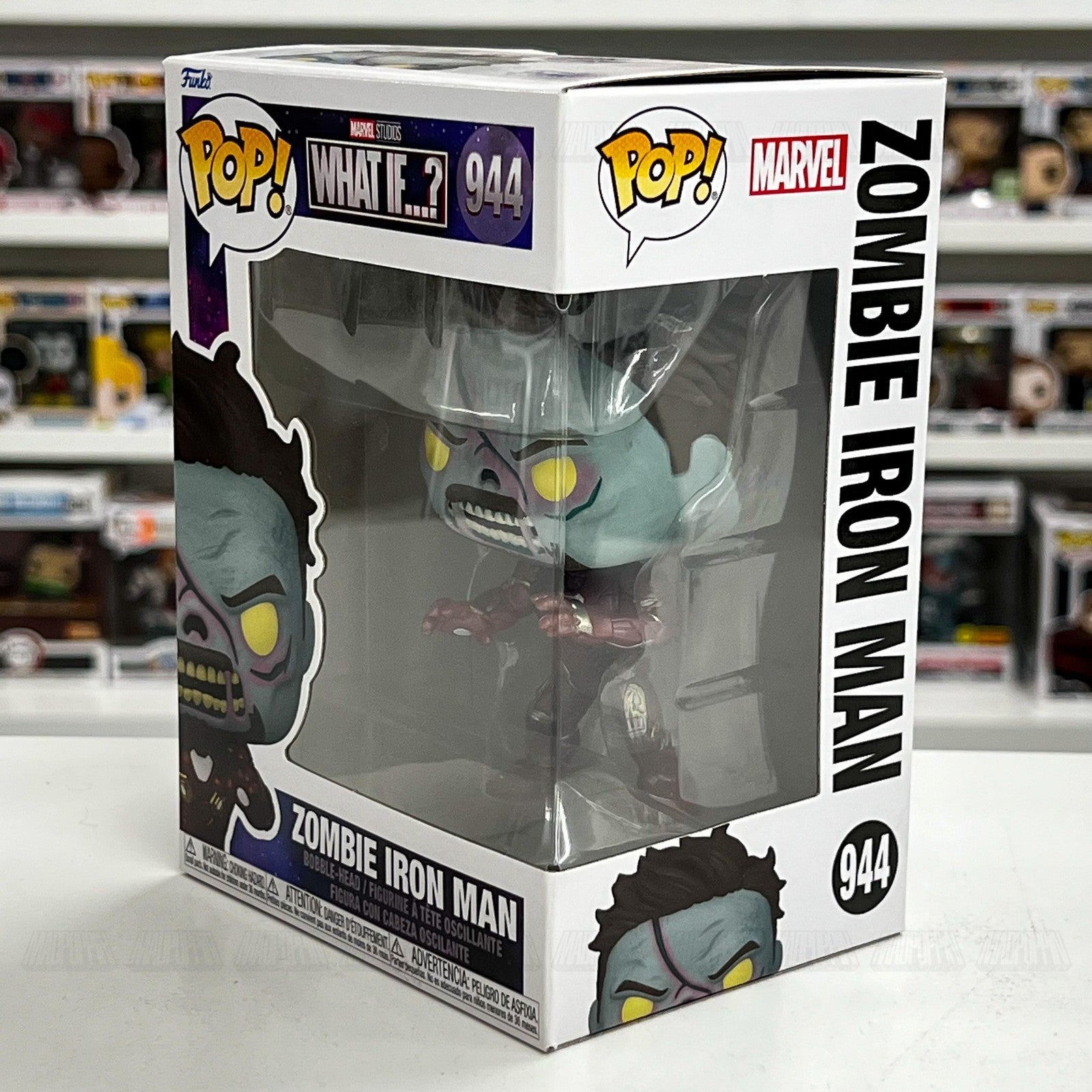Funko Pop Marvel Studios What If Zombie Iron Man #944 Bobble-Head Viny