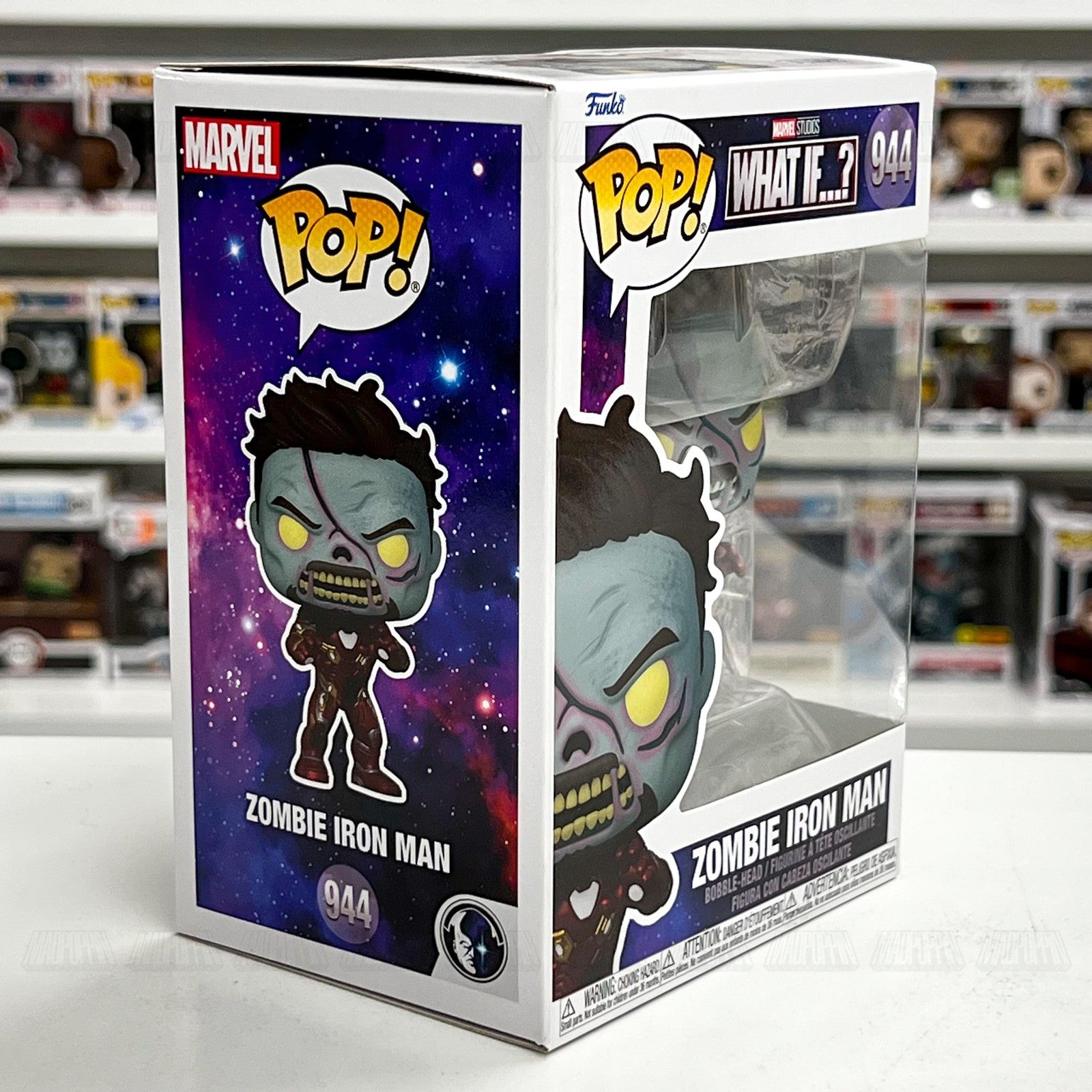 Funko Pop Marvel Studios What If Zombie Iron Man #944 Bobble-Head Viny
