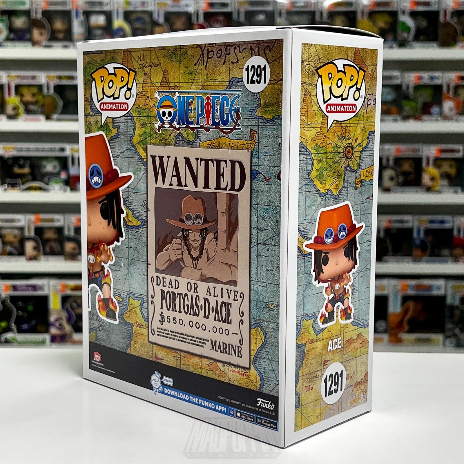 Funko Pop One Piece Anime Portgas D. Ace 1291 Hot Topic Exclusive Vinyl Figure