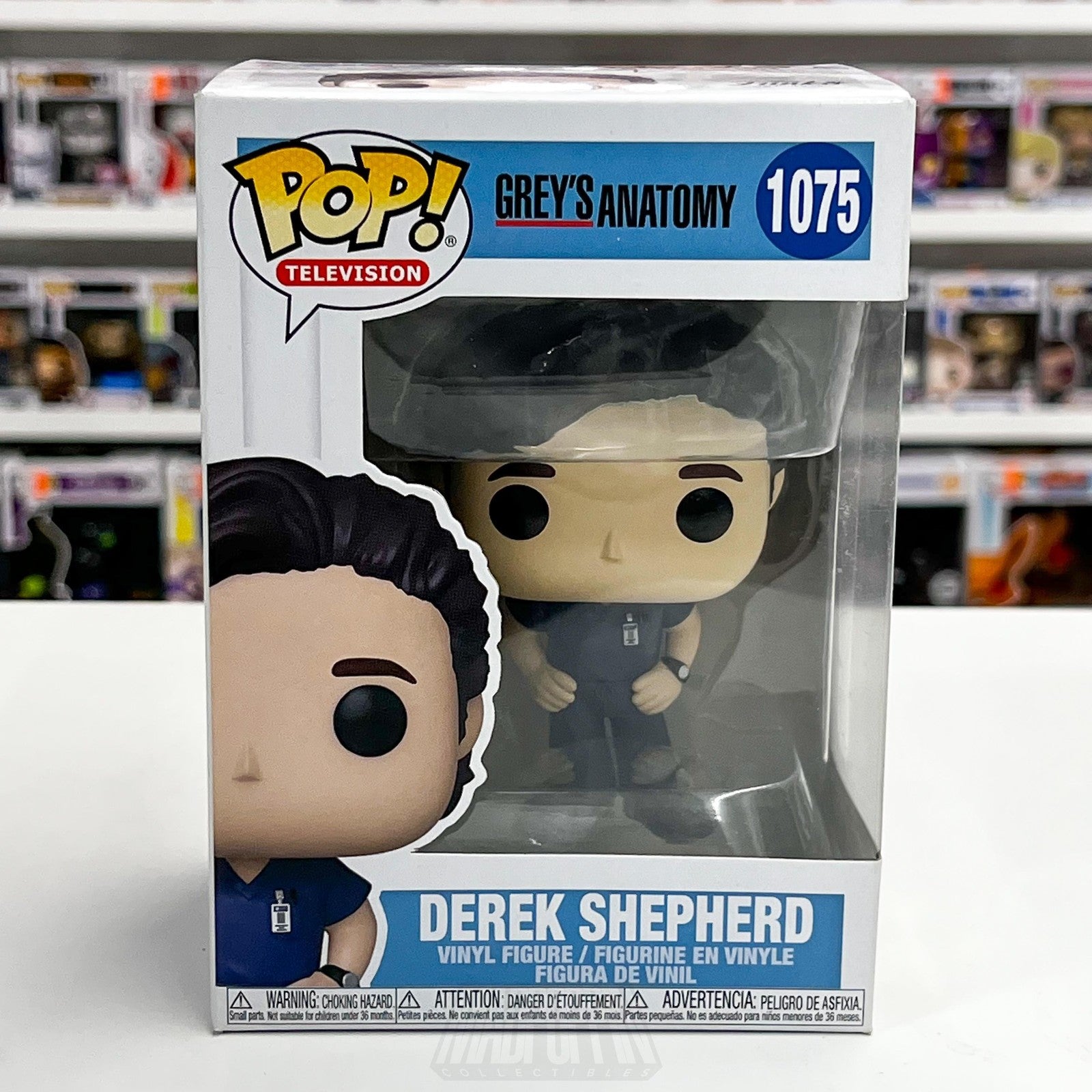 Funko Pop Television Grey's Anatomy Derek Shepherd 1075 Vinyl Figure Doctor NIB0