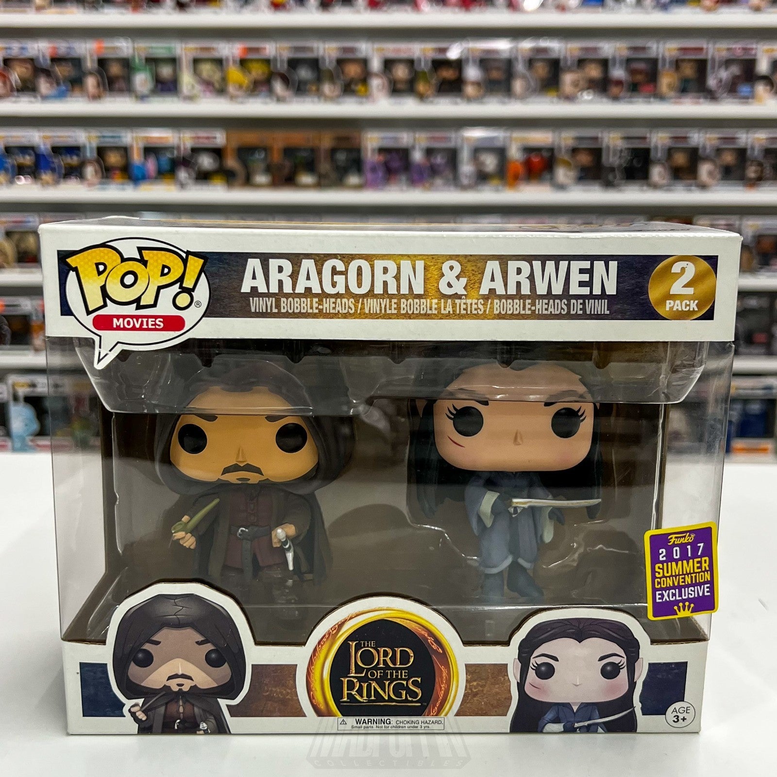 Funko Pop Movies Lord of the Rings LOTR Aragorn & Arwen SDCC 2 Pack Vinyl Figure0