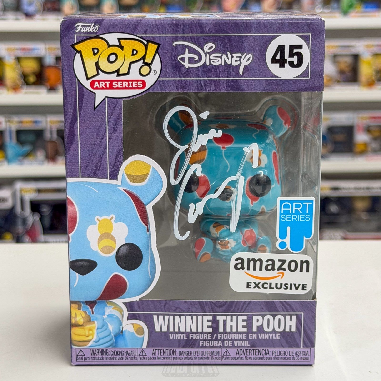 Funko Pop Disney Winnie the Pooh 45 Art Series Signed by Jim Cummings JSA COA0