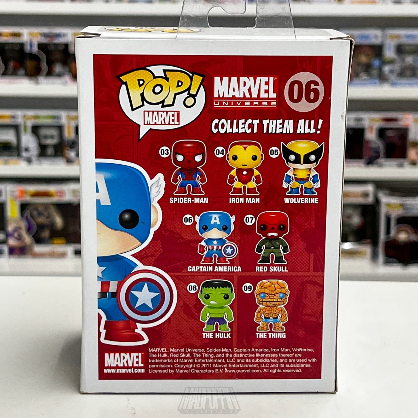 Funko Pop Marvel Universe Captain America Bobblehead 06 Original Hang Tag 2011