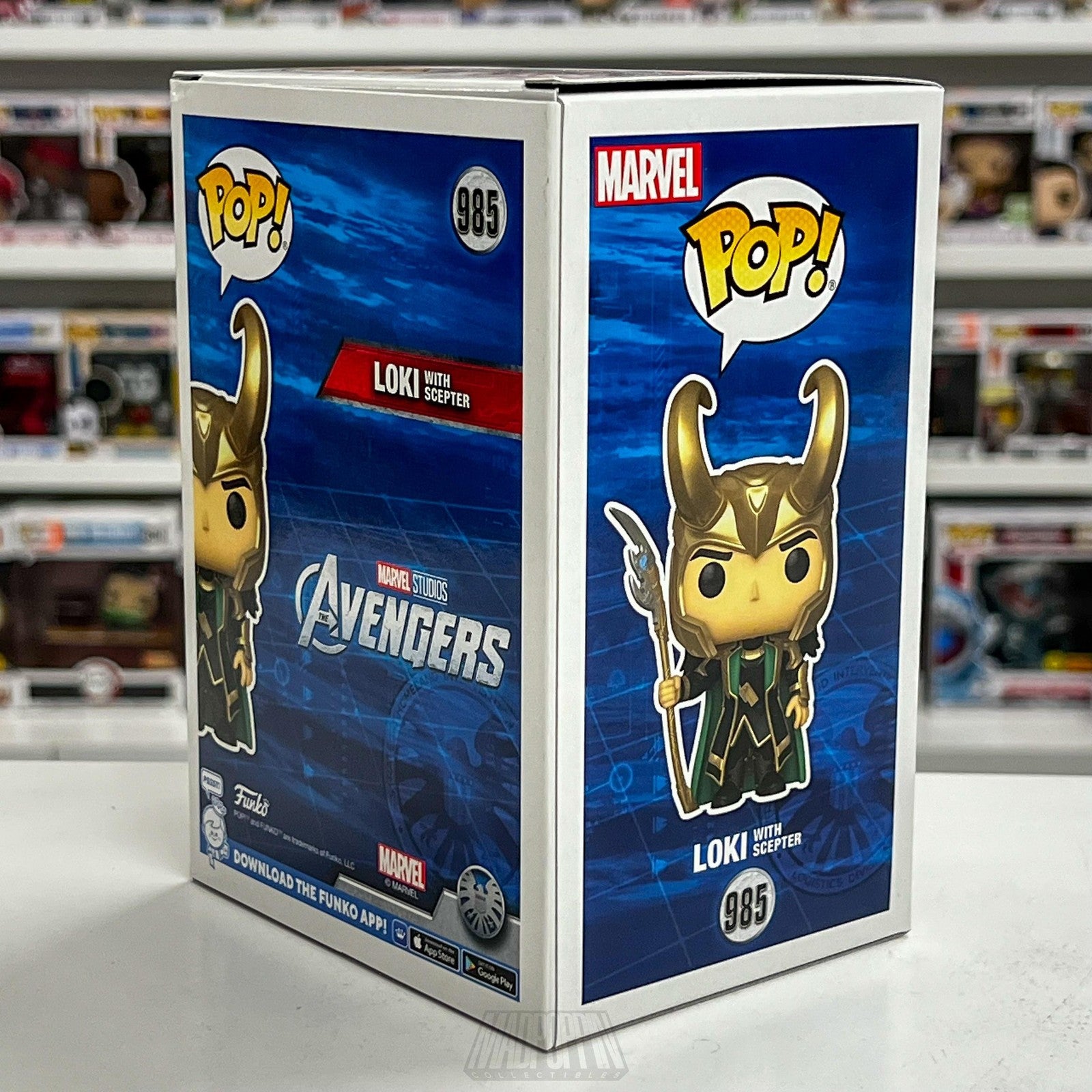 Funko Pop Avengers Loki With Scepter 985 Glow Dark EE Exclusive Limite