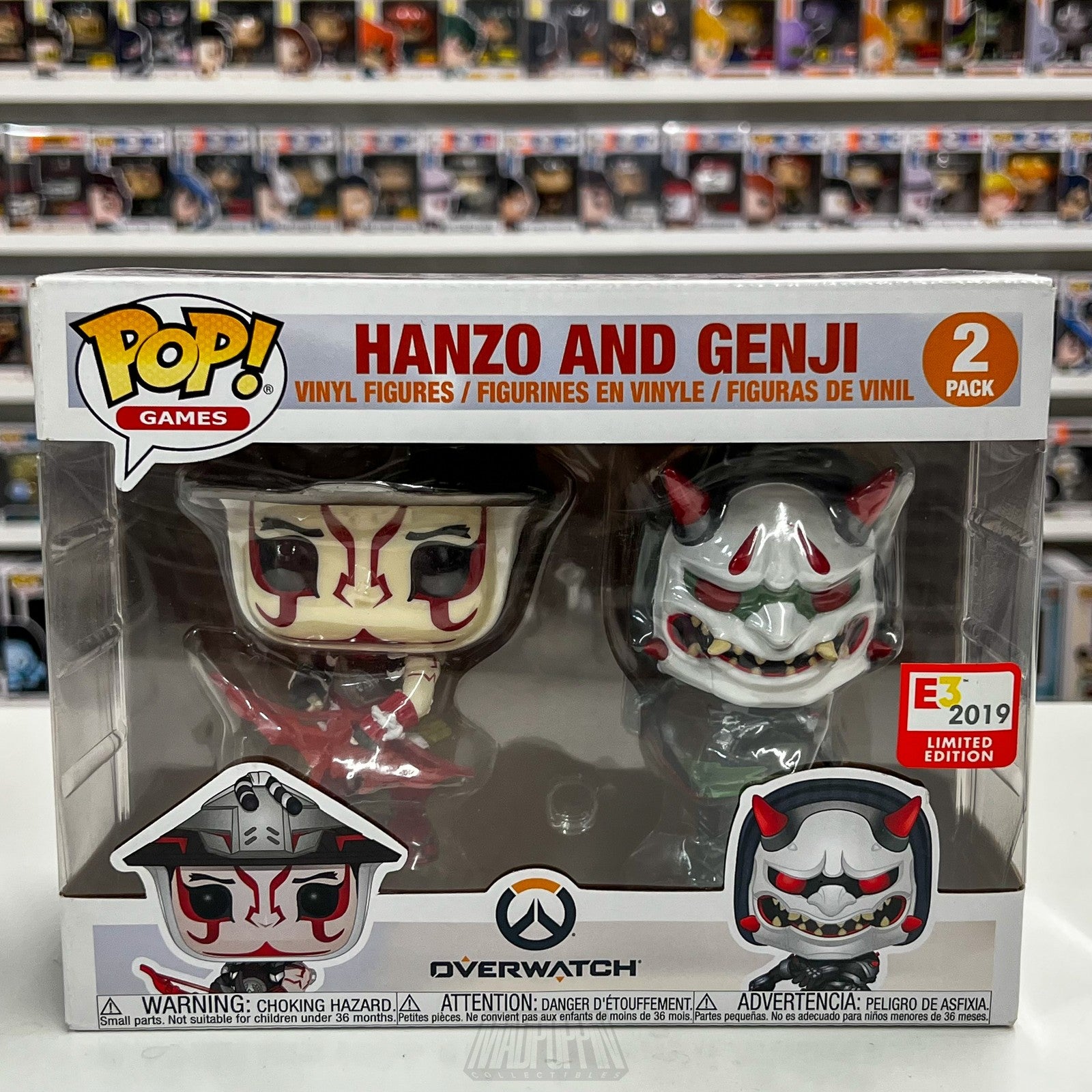 Funko Pop Overwatch Hanzo Genji 2 Pack E3 2019 Limited Edition Vinyl Figures