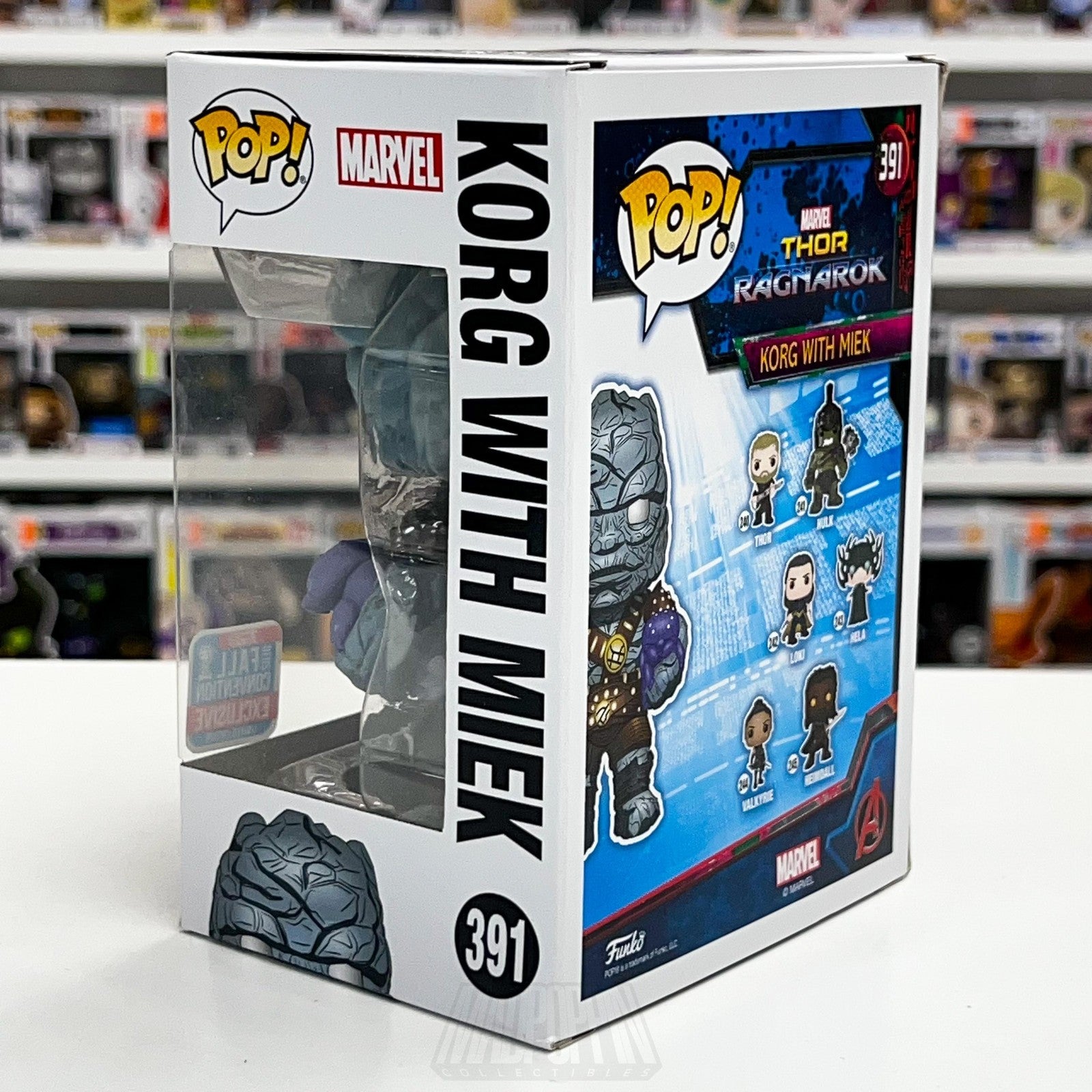 Funko Pop Marvel Thor Ragnarok Korg w/Miek 391 2018 Fall Con NYCC Vinyl Figure2