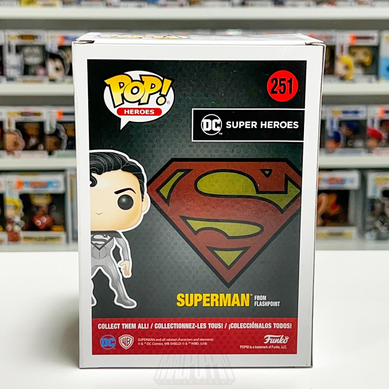 Funko Pop DC Super Heroes 251 Superman Flashpoint Hot Topic Chase Glow Toy NIB