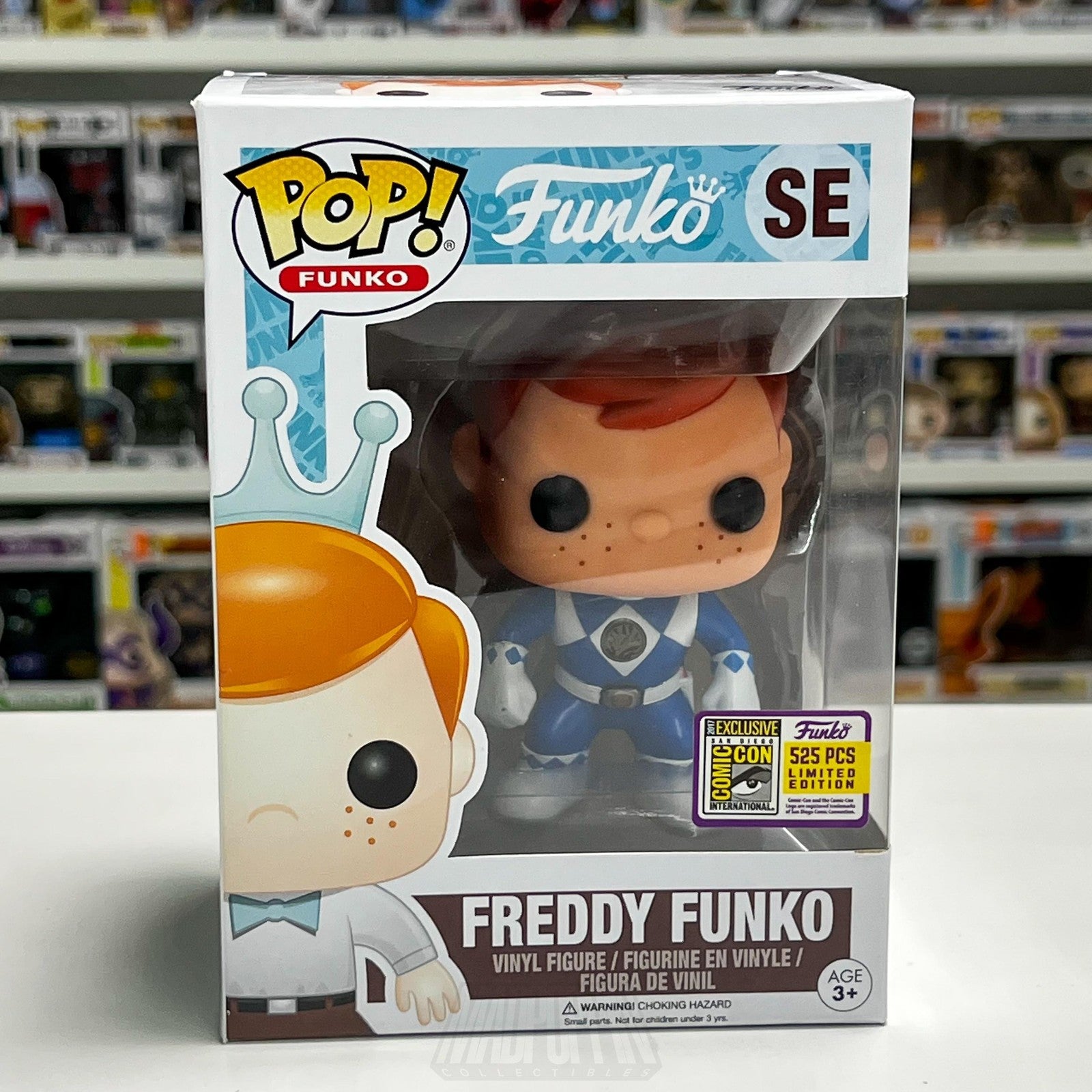 Funko Pop Freddy as MMPR Blue Ranger SE Fundays 2017 SDCC 525 Pcs Excl