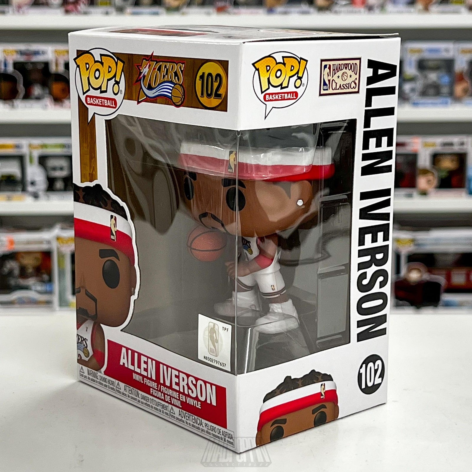 Funko Pop Allen Iverson 76ers NBA Basketball Figure 102 Hardwood Class