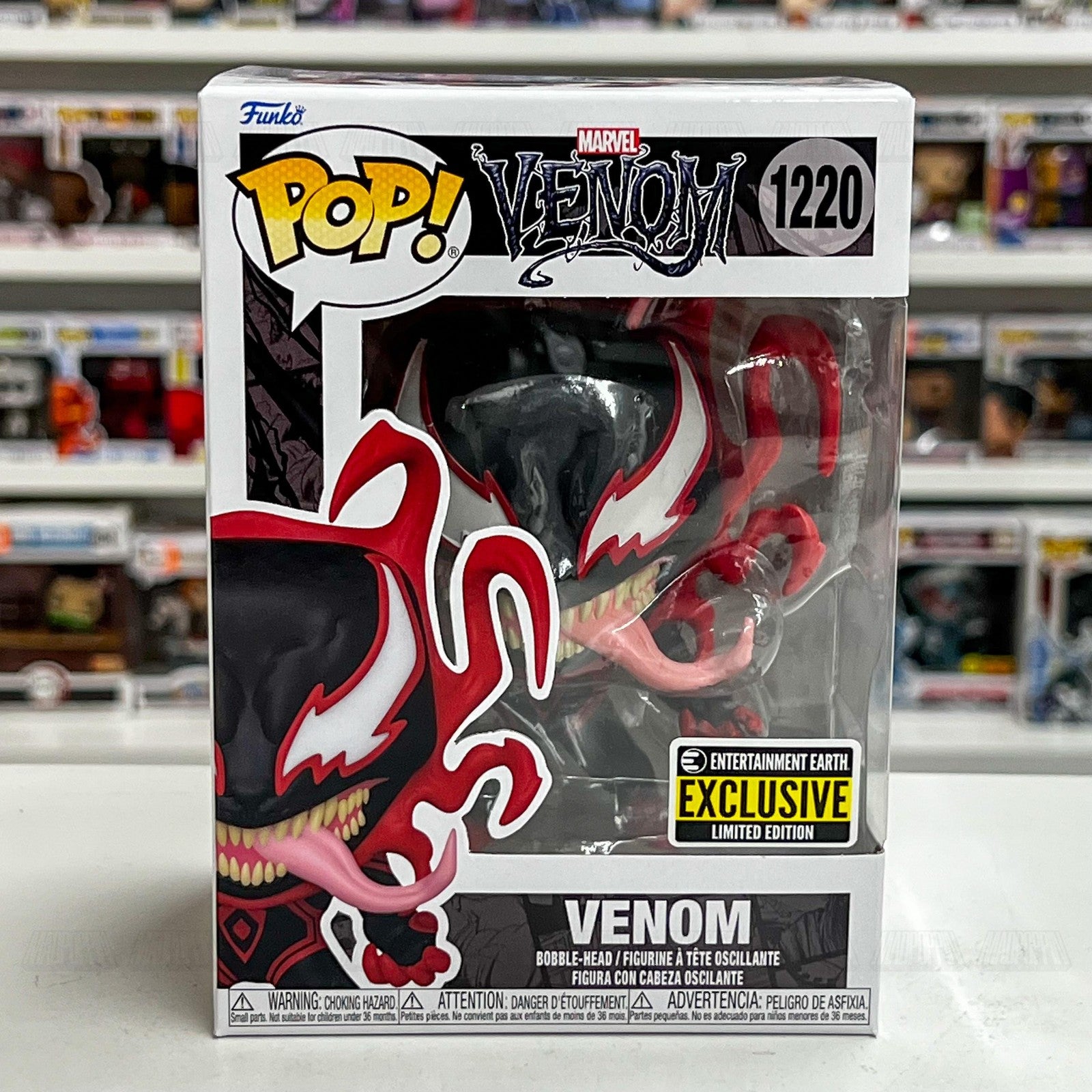 Funko Pop Marvel Venom 1220 Entertainment Earth Exclusive Bobble-Head Figure