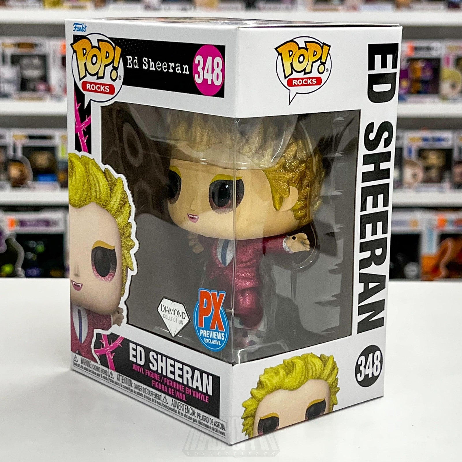 Funko Pop Rocks Ed Sheeran 348 Diamond Collection PX Previews Exclusive Glitter1