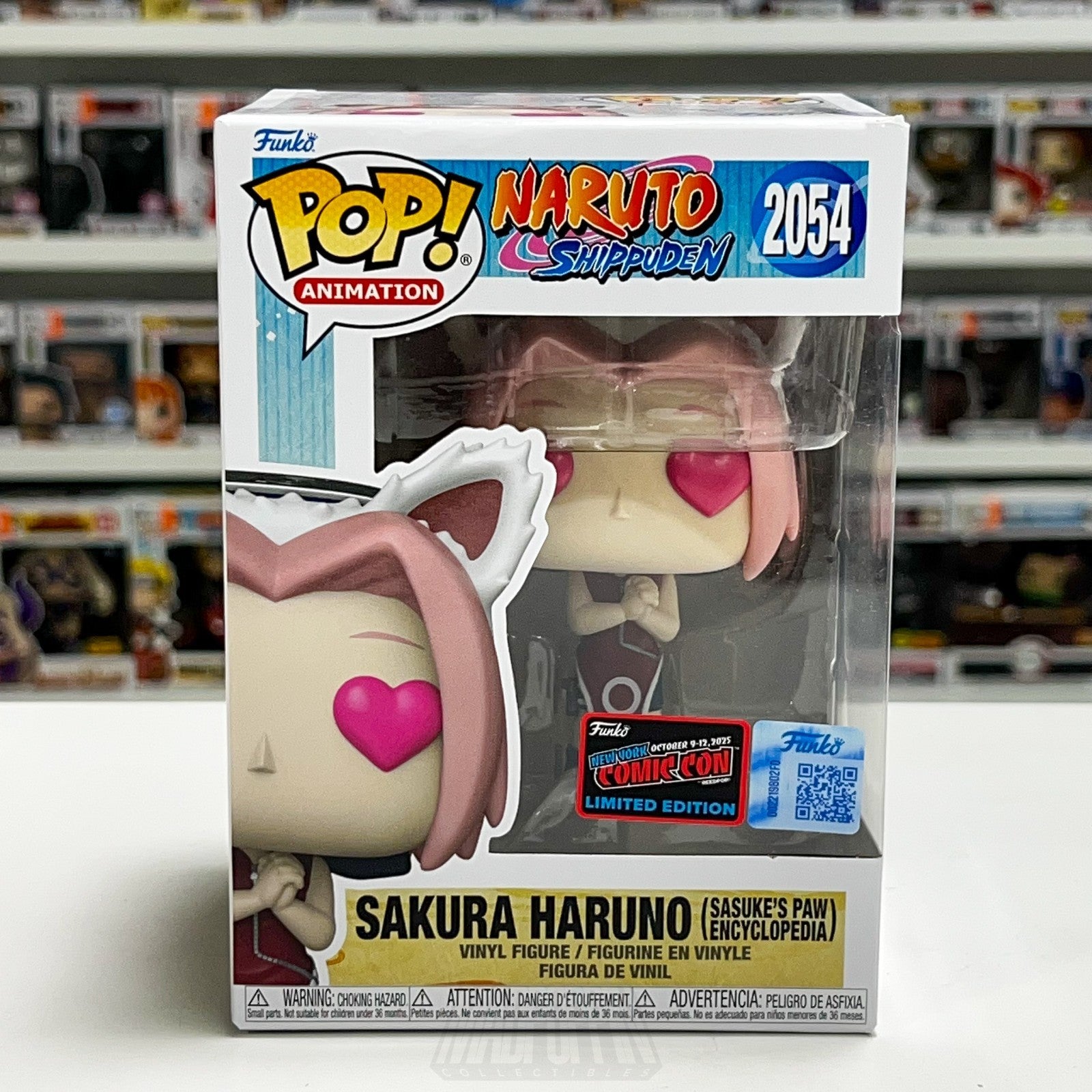 Funko Pop Naruto Sakura Haruno Sasuke Paw Encyclopedia 2054 Con Sticker NYCC Toy