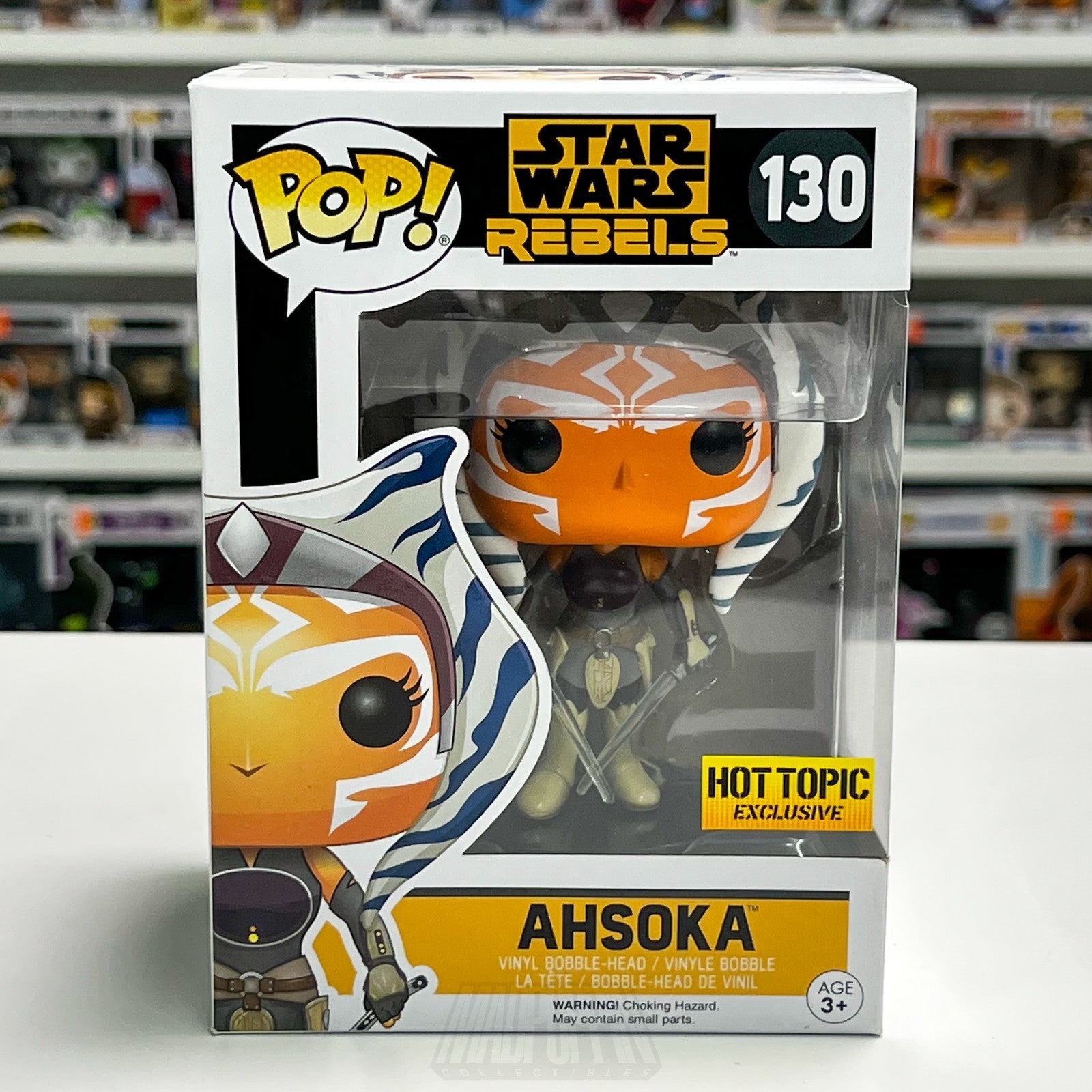 Funko Pop Star Wars Rebels Ahsoka Tano Hot Topic 130 Dual Lightsabers Jedi 20170