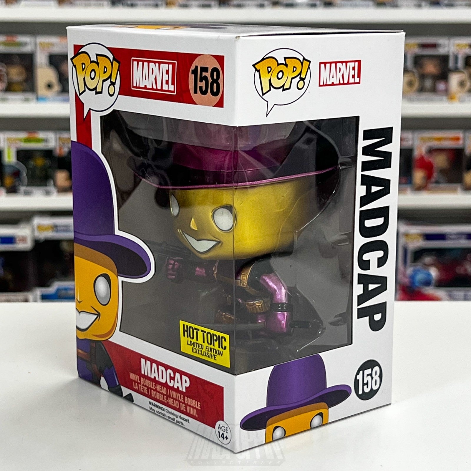 Funko Pop Marvel Madcap Metallic Chase Hot Topic 158 Deadpool Toy Vinyl Figure1