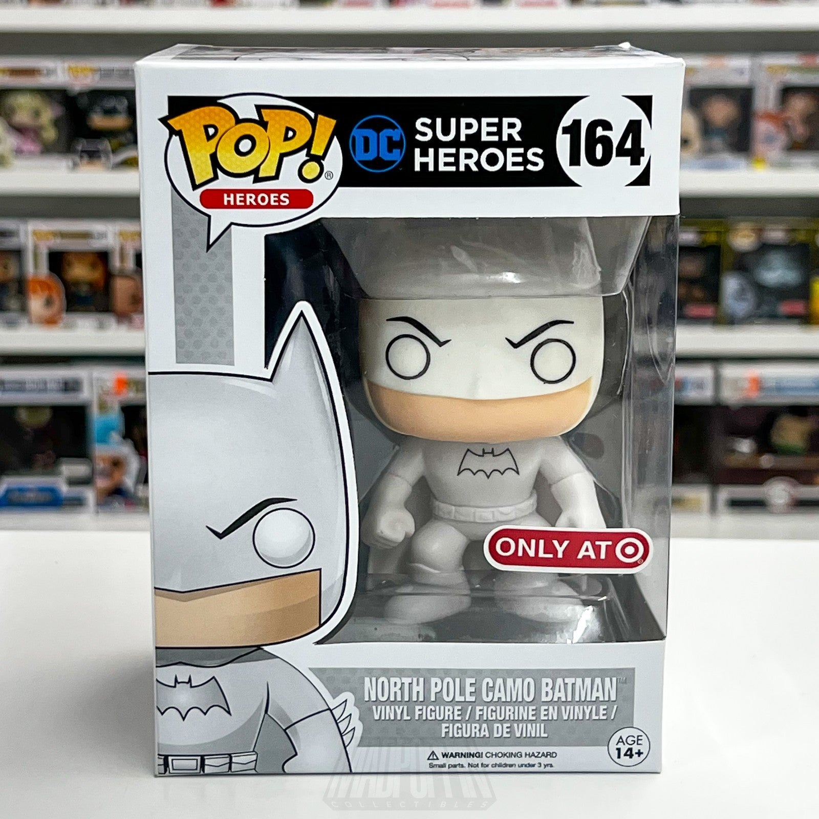 Funko Pop DC Super Heroes North Pole Camo Batman Target 164 White Vinyl Figure0