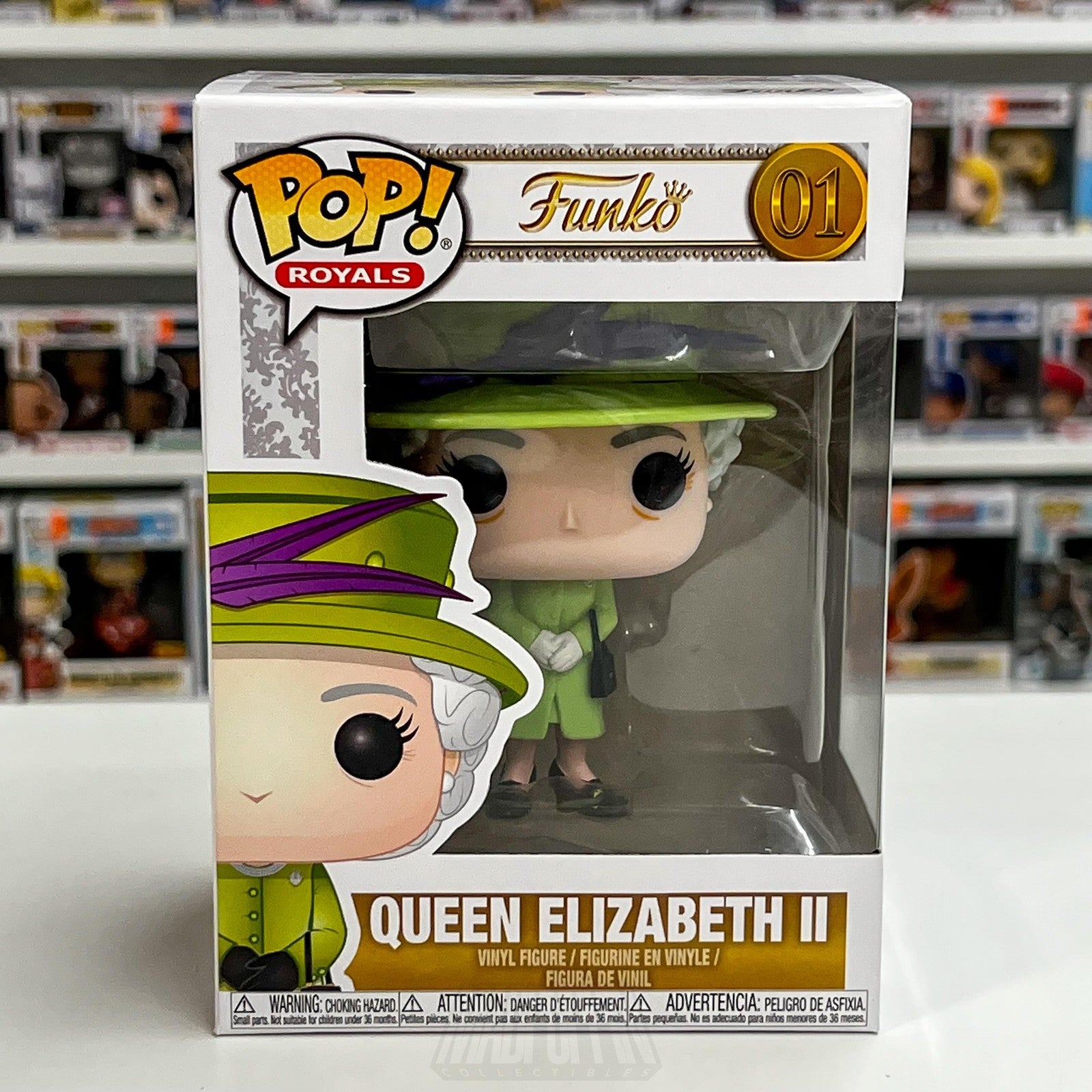 Funko Pop The Royal Wedding Queen Elizabeth II Green Dress 01 UK Figure Toy Mint