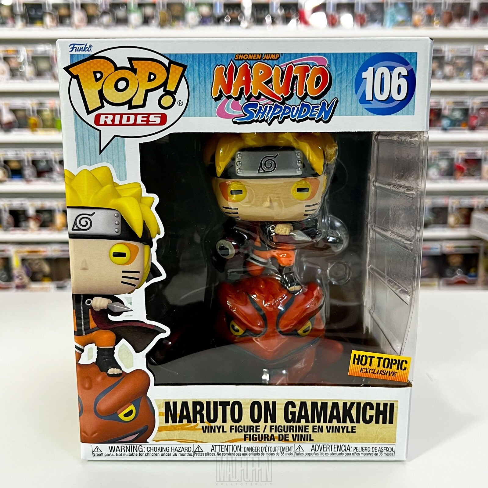 Funko Pop Rides Anime Naruto Shippuden Uzumaki on Gamakichi Hot Topic Toad 106