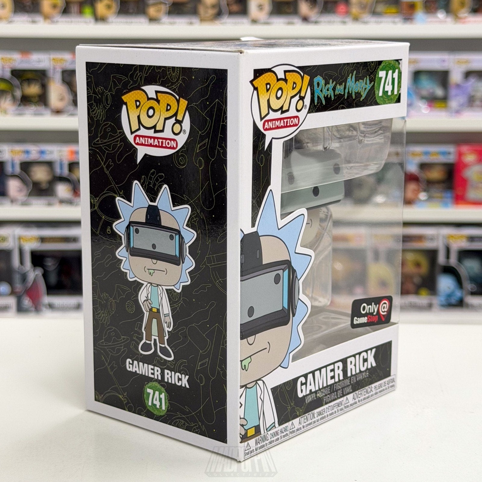 Funko Pop Animation Rick & Morty Gamer Rick GameStop 741 Cartoon Vinyl Figure